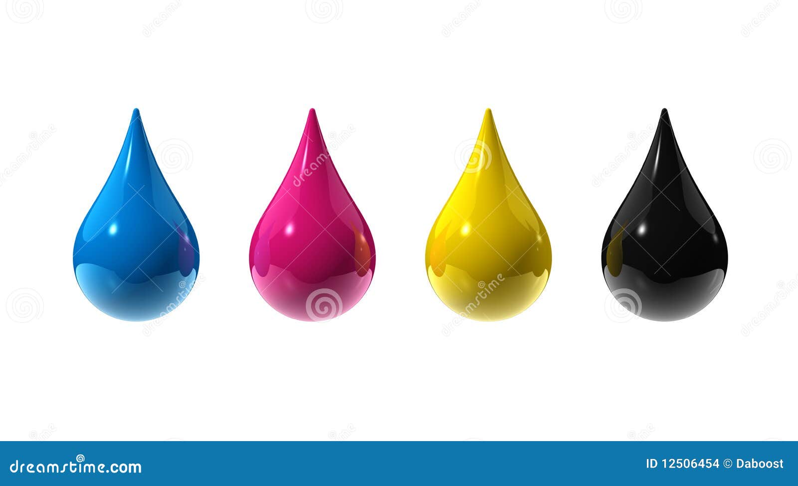 Cmyk Ink Drops On Dark Concrete Background Stock Photography ...