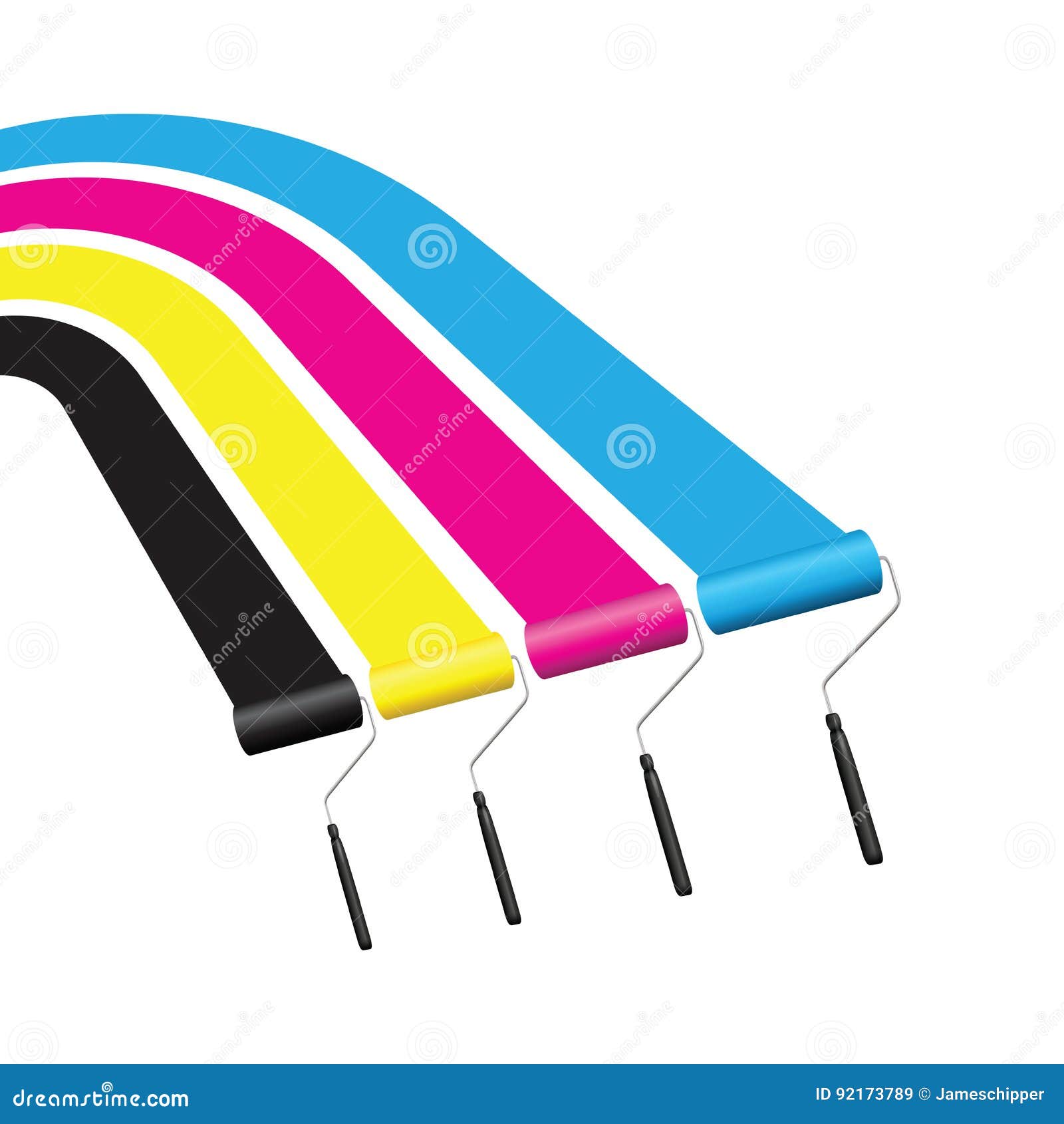 Cmyk ink roller stock illustration. Illustration of abstract 92173789