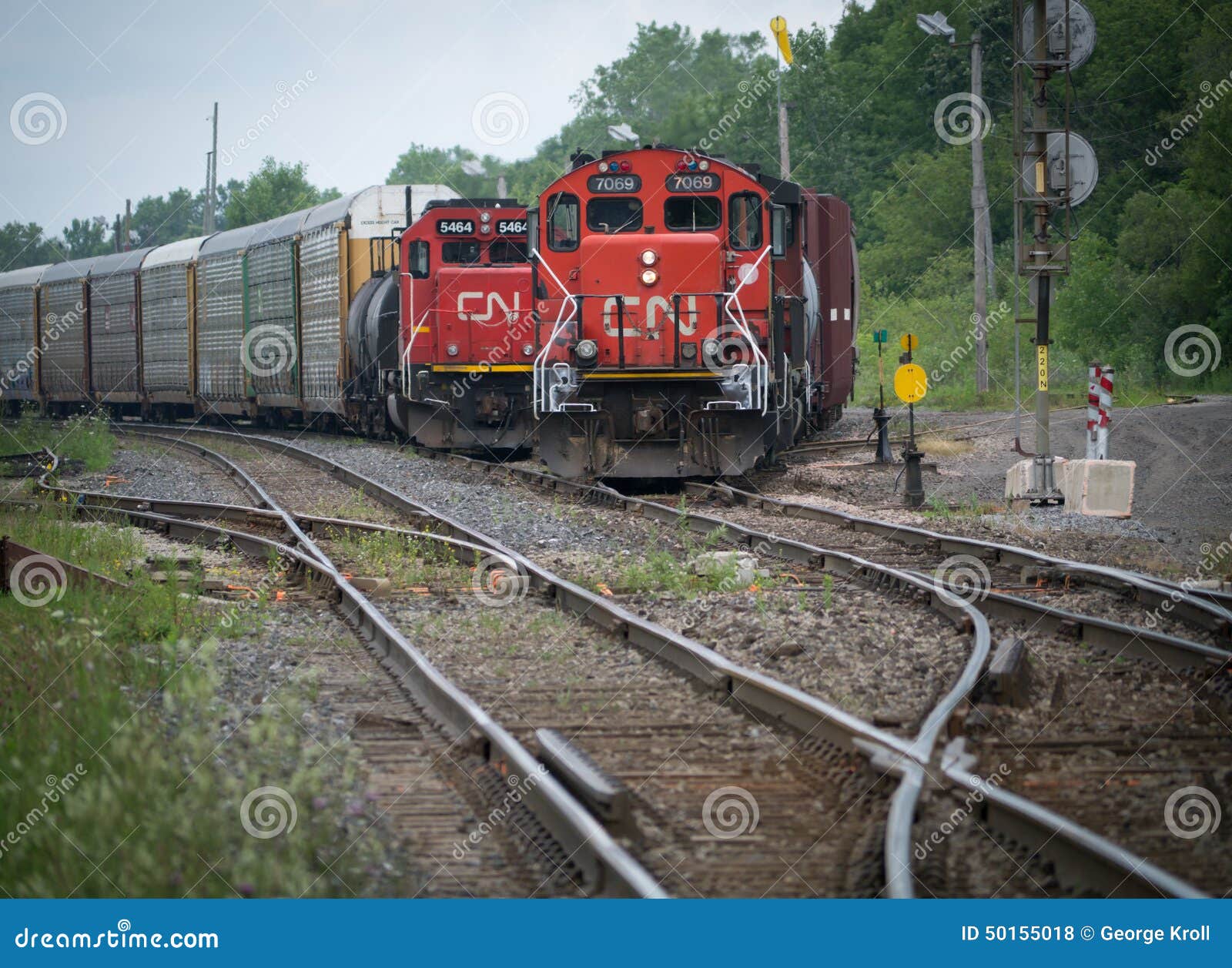 CN trains on tracks editorial stock photo. Image of trains 50155018