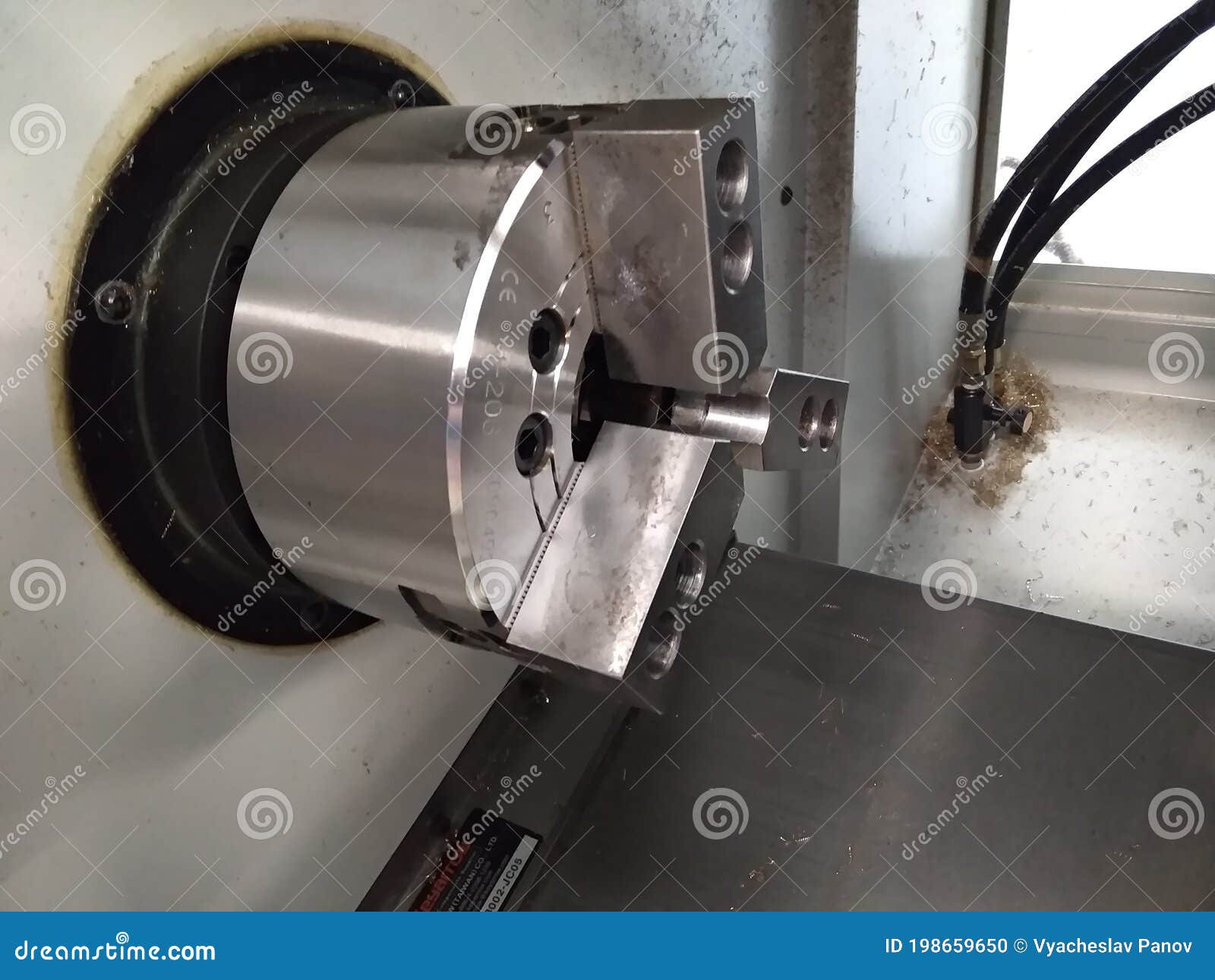 CNC lathe Chuck stock photo. Image of collet, bumper 198659650
