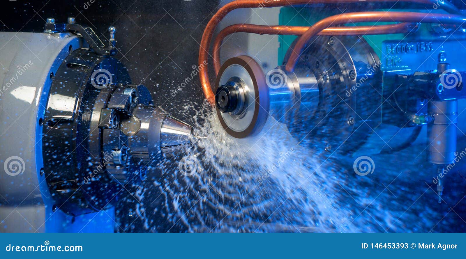 the cnc lathe machine. the hi-technology machining concept.