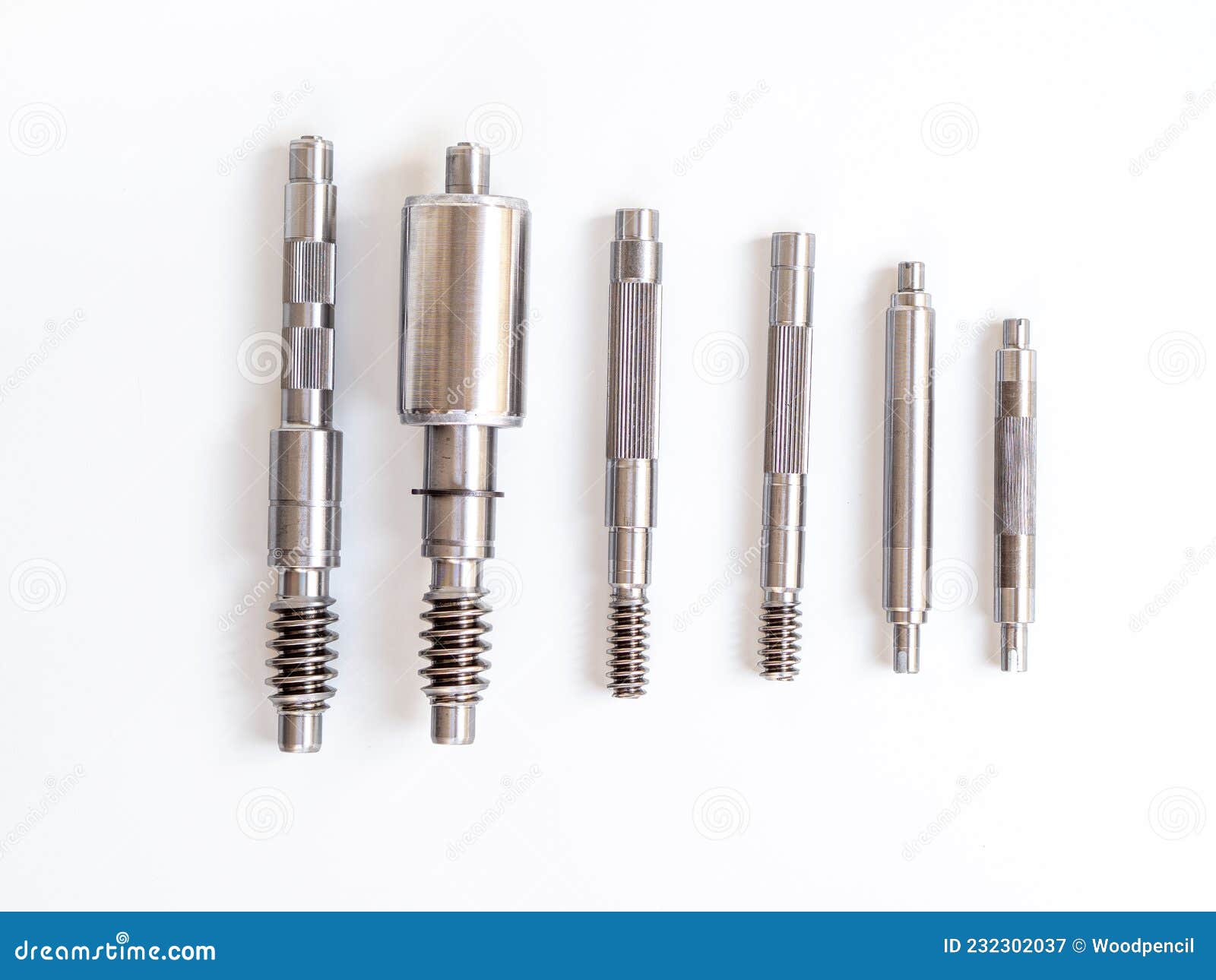 cnc lathe machine production. precision shafts parts with hight quality top view