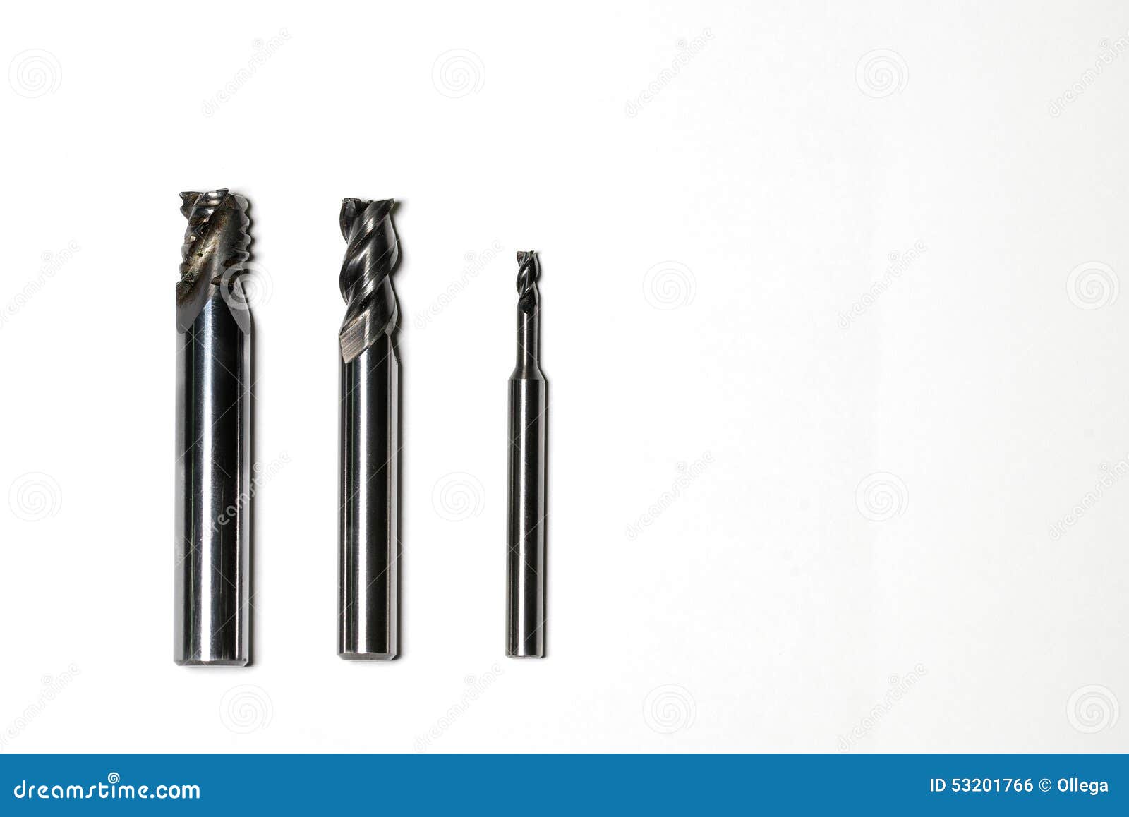 CNC Machine Bore and Milling Drill Tools Isolated on White Stock Photo