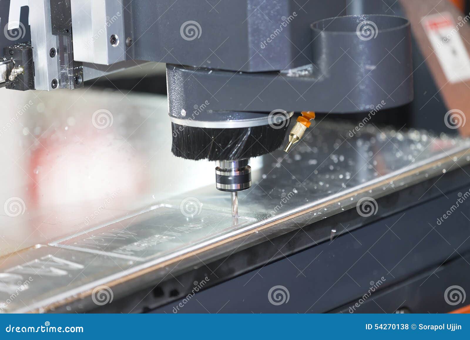 CNC Machine Cutting Acrylic Plate Stock Photo Image of complex