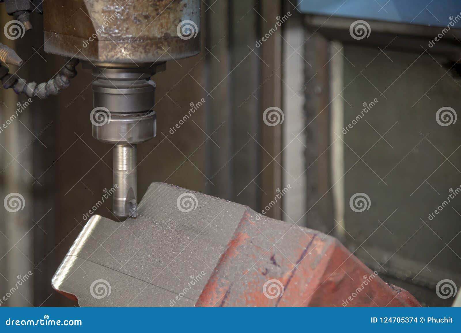 The CNC Milling Machine Cutting the Cast Iron Stock Photo Image of machine, material 124705374