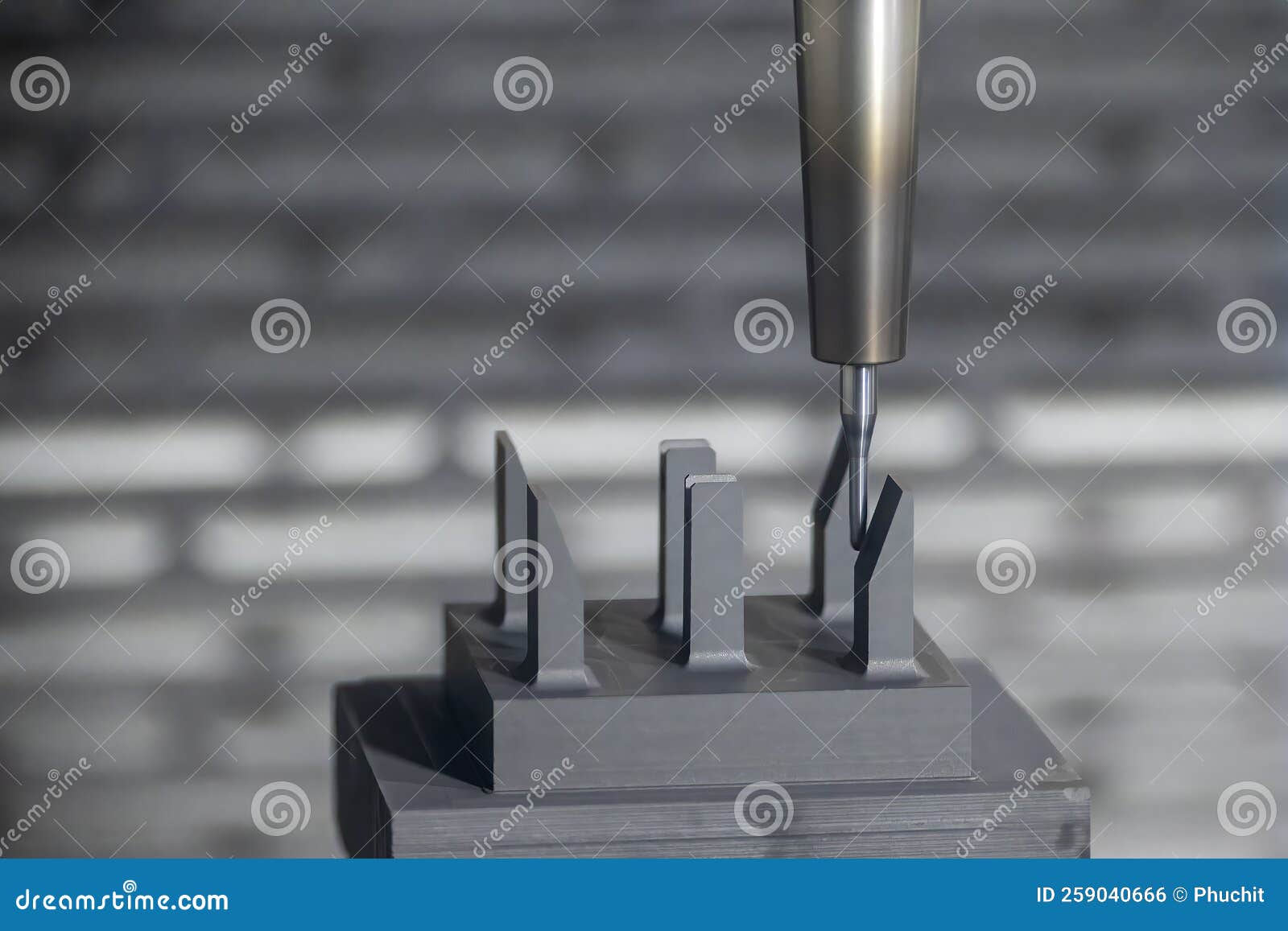 The CNC Milling Machine Cutting the Graphite Electrode Parts with Solid Ball End Mill Stock