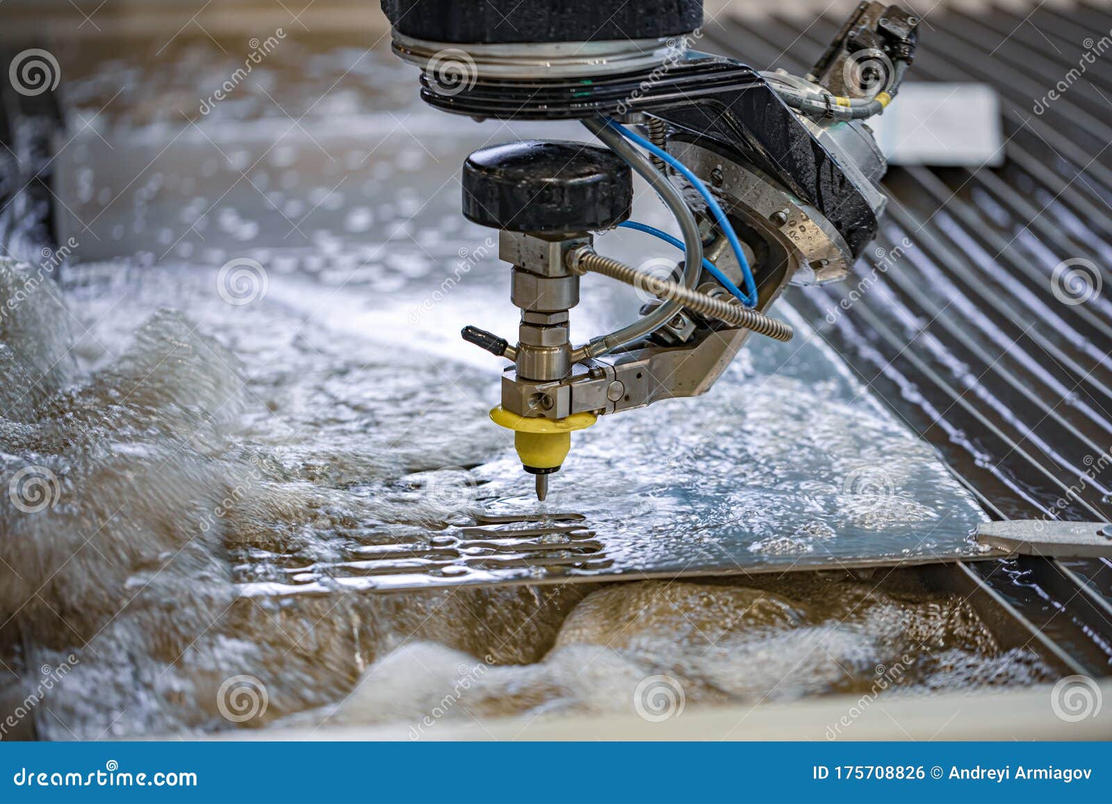 CNC Water Jet Cutting Machine Stock Photo Image of metalworking