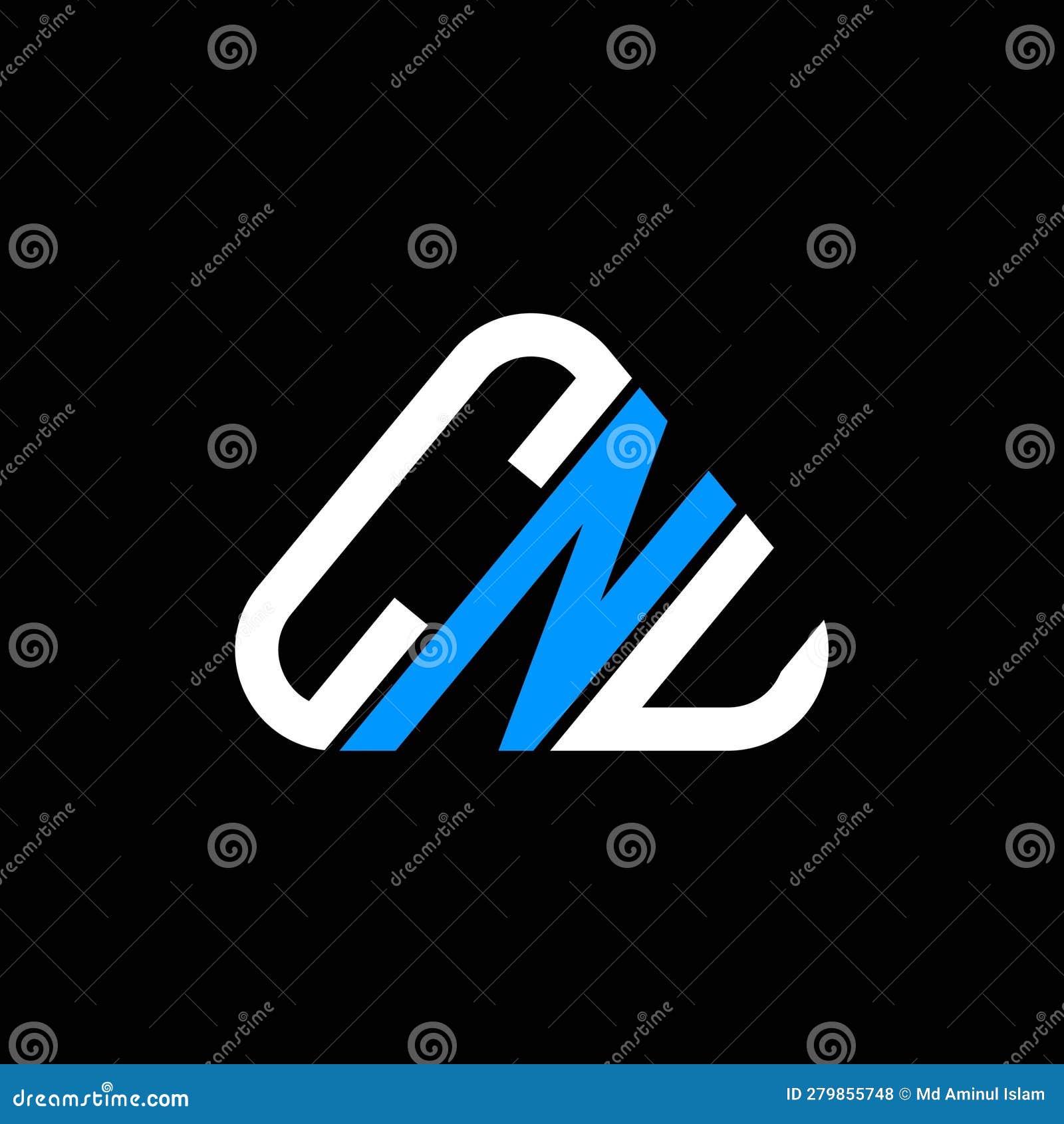 cnu letter logo creative  with  graphic, cnu simple and modern logo in round triangle 