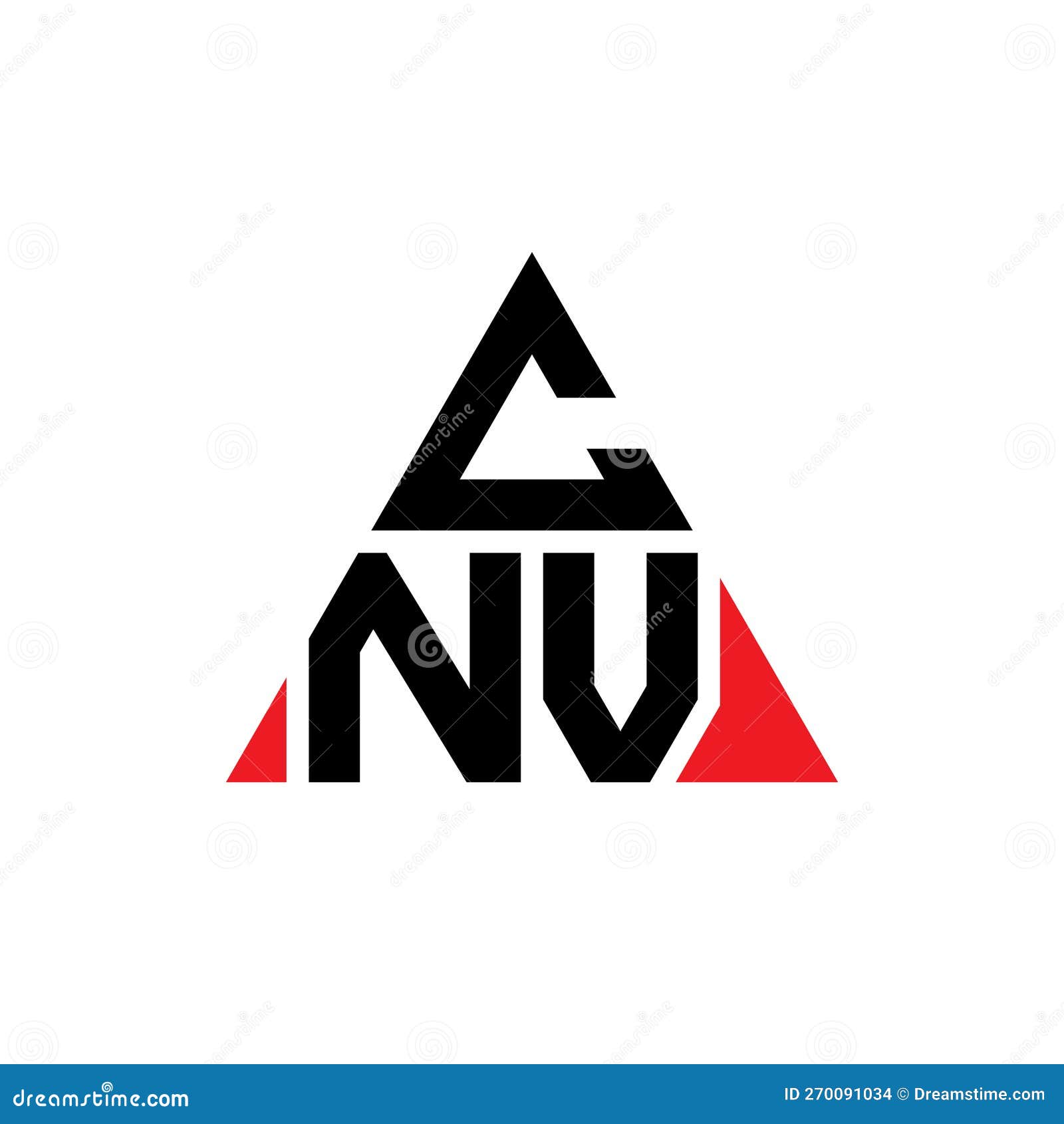 cnv triangle letter logo  with triangle . cnv triangle logo  monogram. cnv triangle  logo template with red