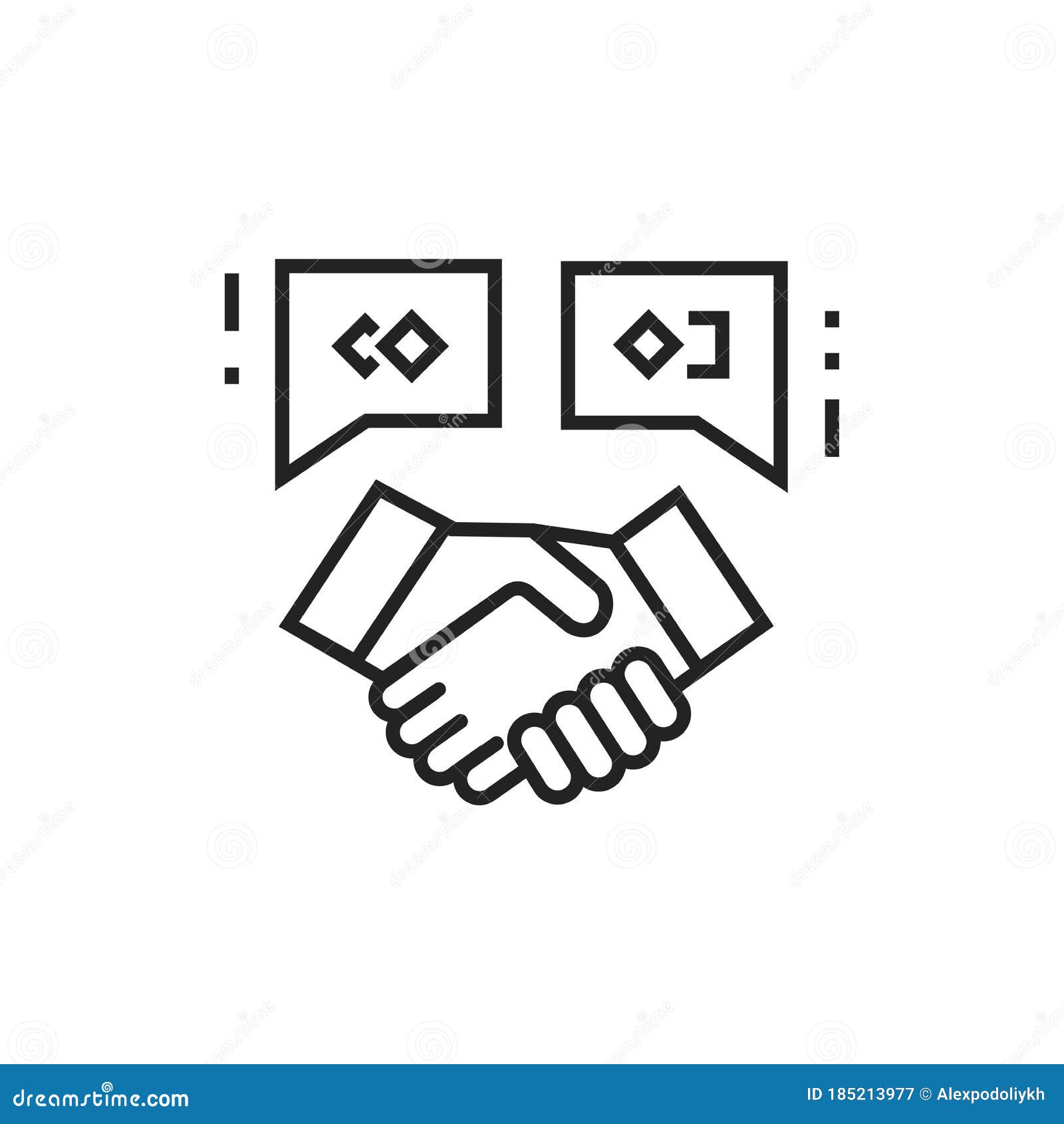 co- branding black line icon. collaboration. pictogram for web page, mobile app, promo. ui ux gui  . editable stroke