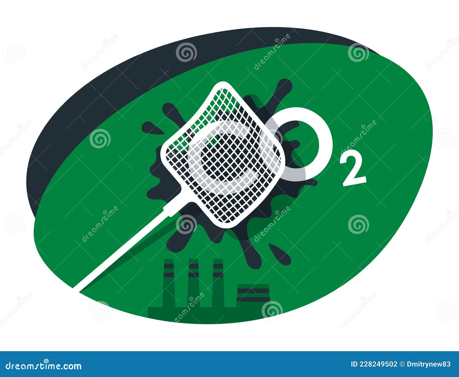 CO2 Capture Emission Killing with Fly Swatter Stock Vector