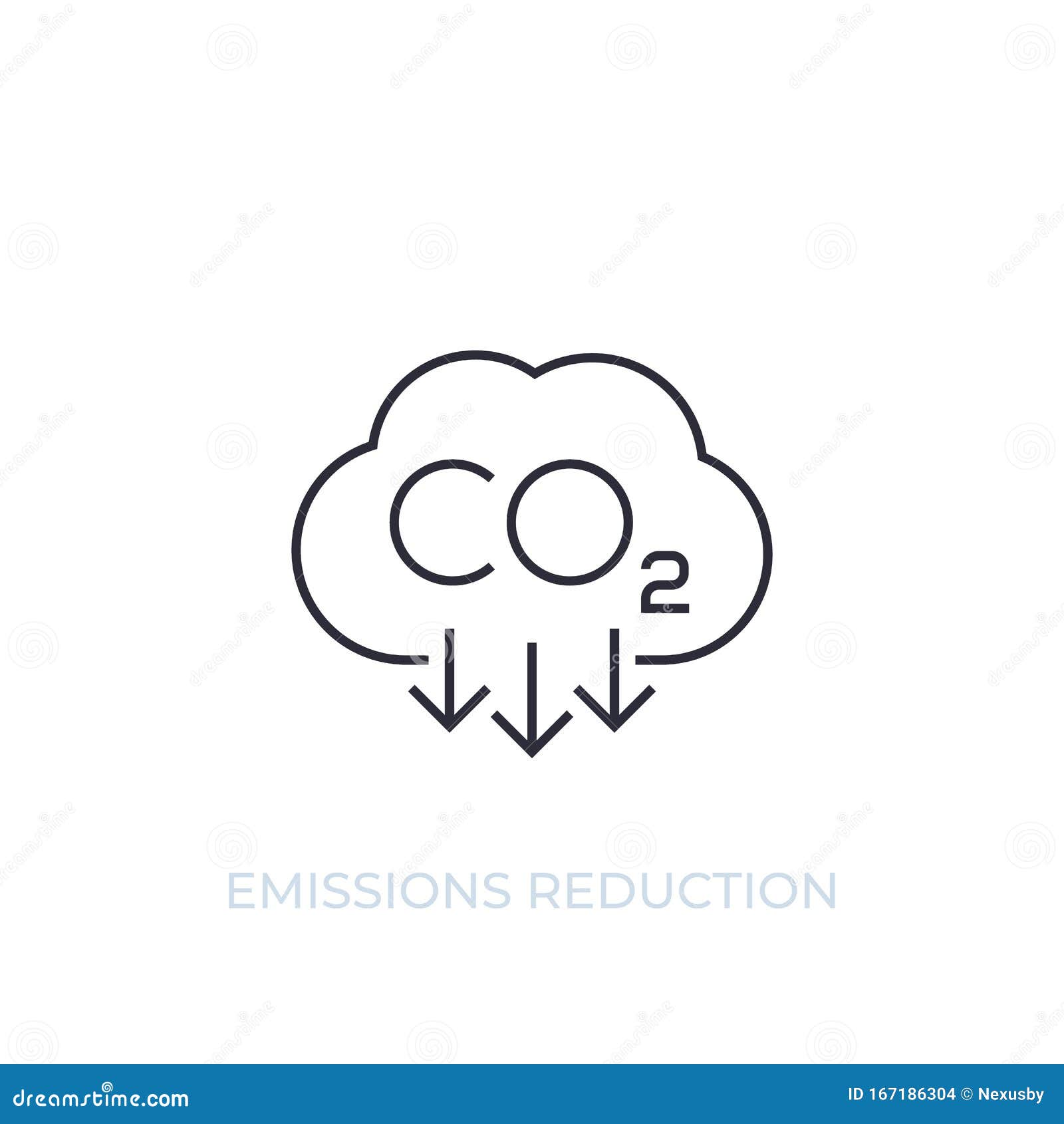co2, carbon emissions reduction,  line icon