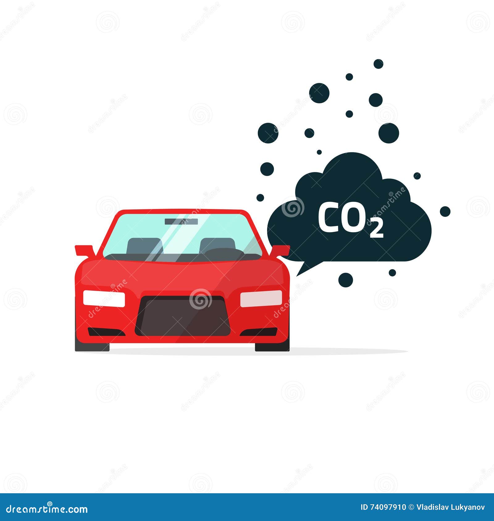 Co2 Emissions Vector Illustration, Car Carbon Dioxide Emits Symbol ...