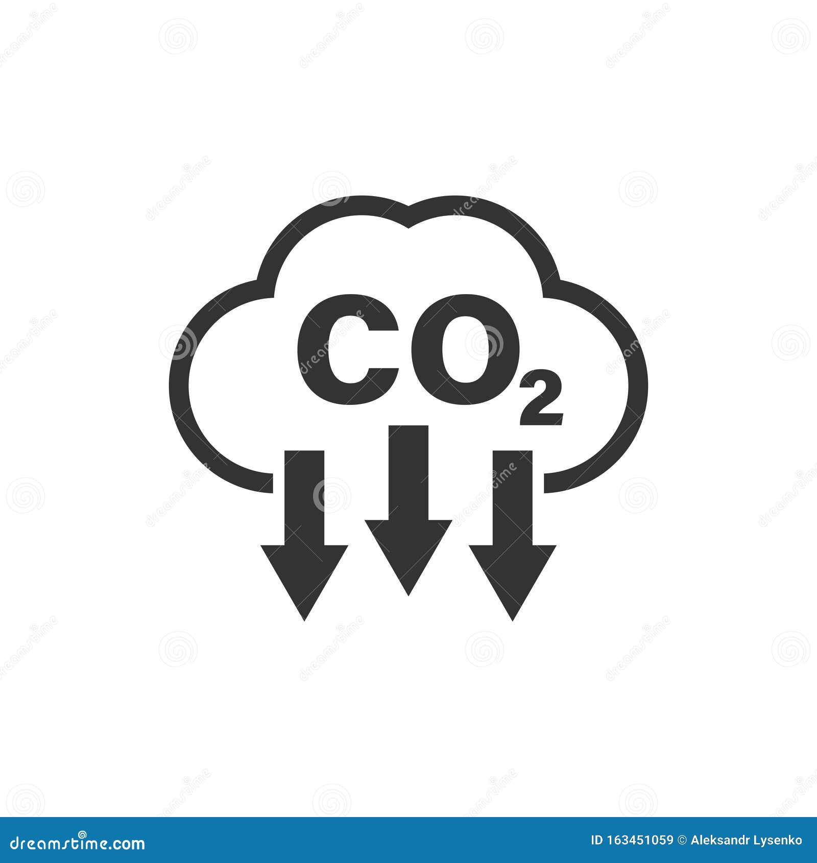 co2 icon in flat style. emission   on white  background. gas reduction business concept