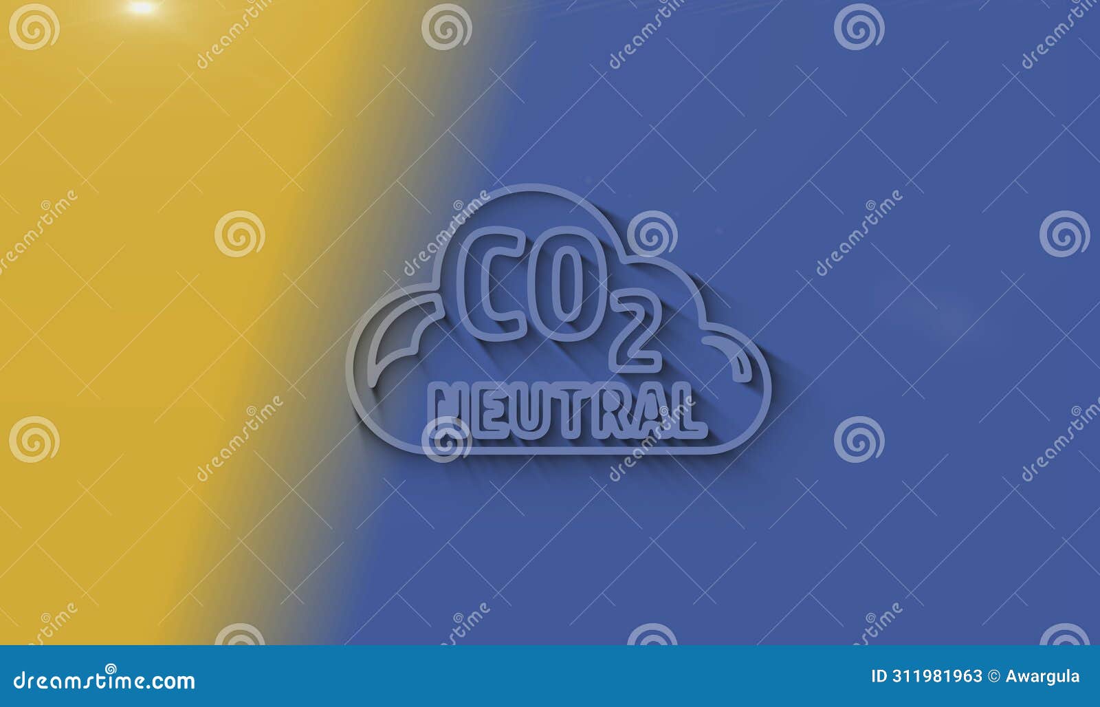co2 neutral zero emission decarbonize  3d with shadow