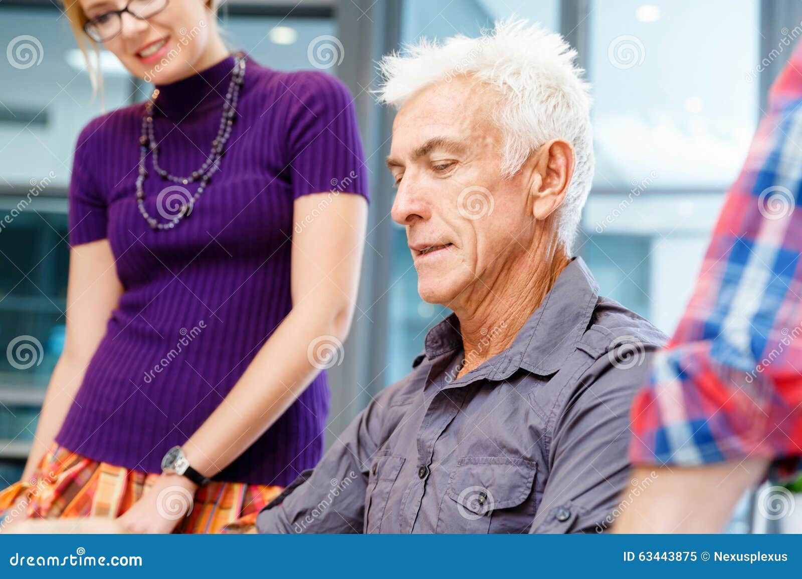 Coworkers Working Together Stock Image Image of technology, tablet 63443875