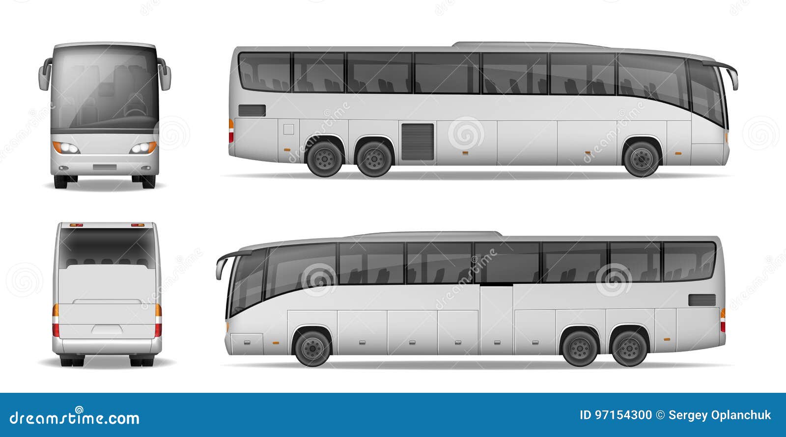Download Coach Bus Isolated On White Background Travel Passenger Bus For Advertising And Your Design Realistic Coach Mockup Stock Vector Illustration Of Mock Delivering 97154300