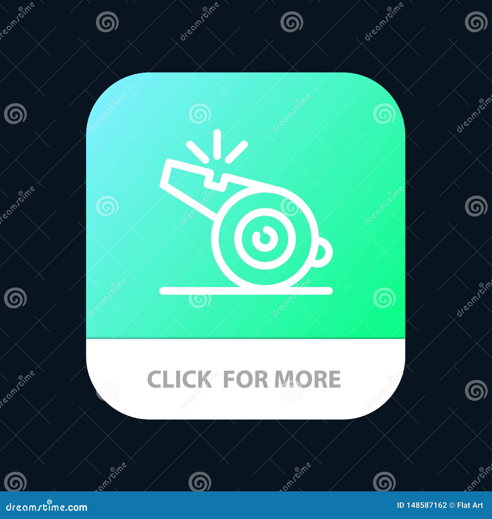 Coach, Referee, Sport, Whistle Mobile App Button. Android and IOS Line Version Stock Vector