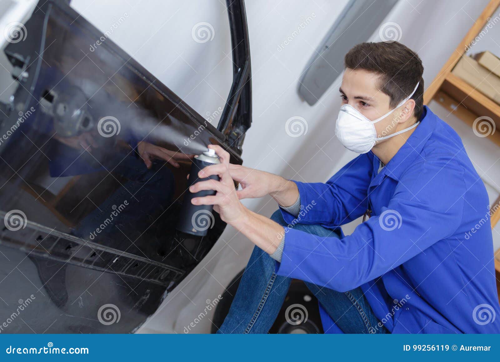 Coachbuilder Painting Car Door Stock Image Image of booth, paintwork