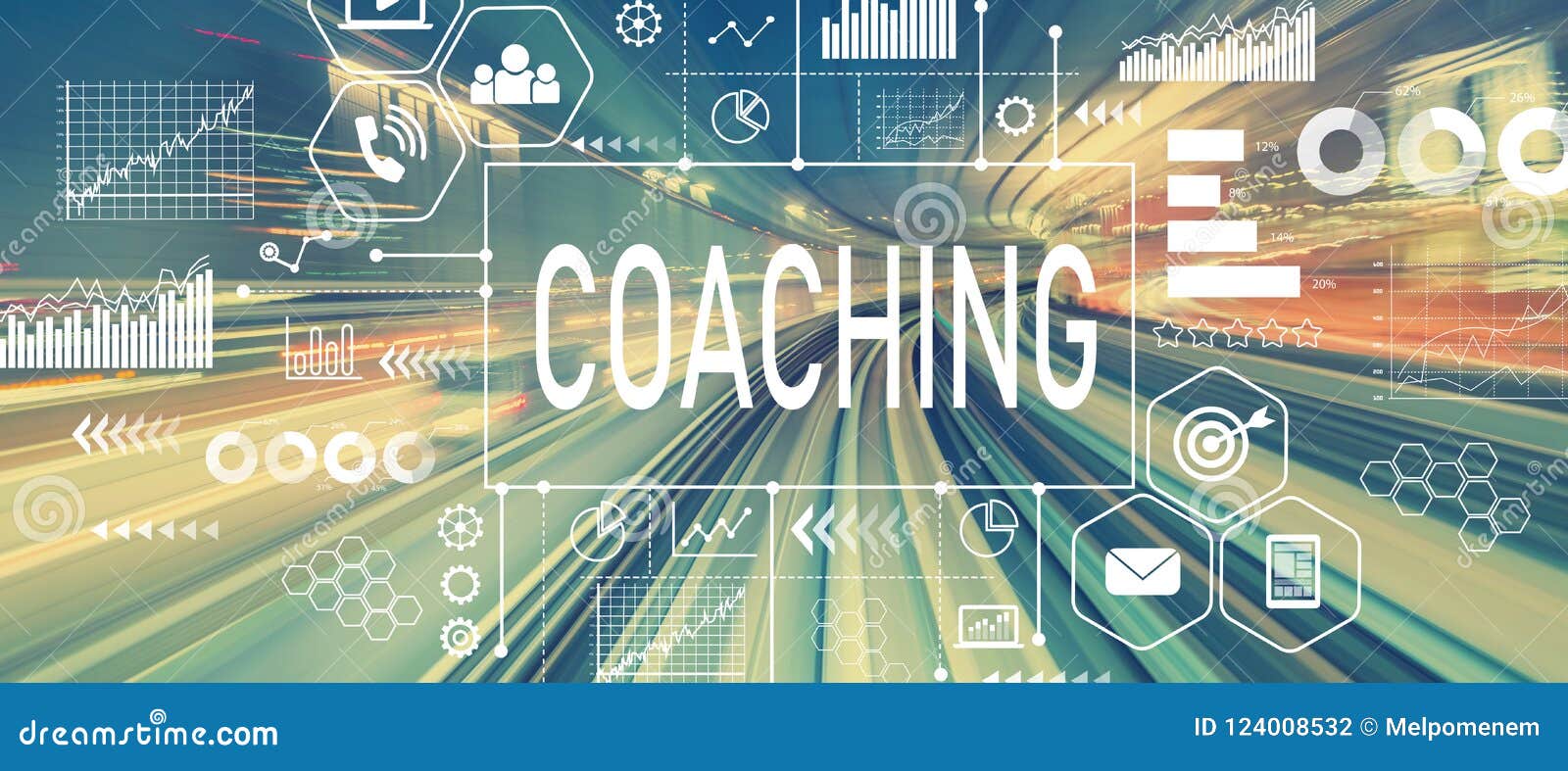 Coaching with Abstract High Speed Technology Stock Illustration