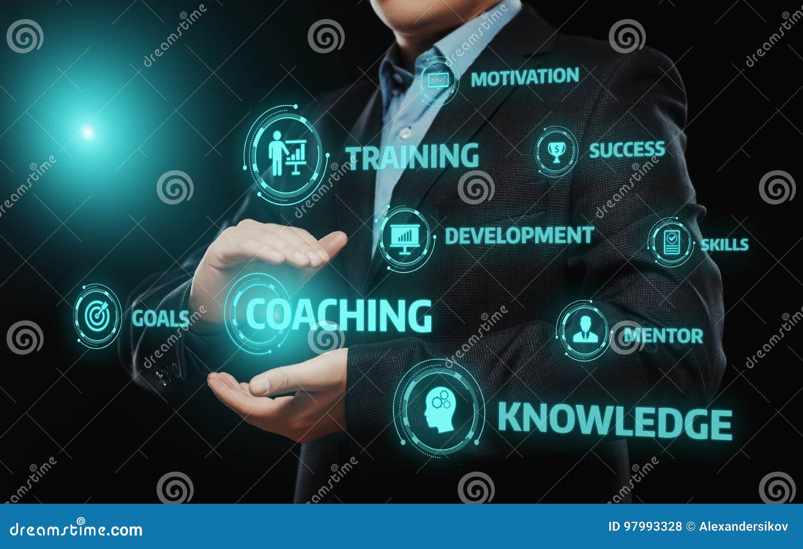 coaching mentoring education business training development e-learning concept