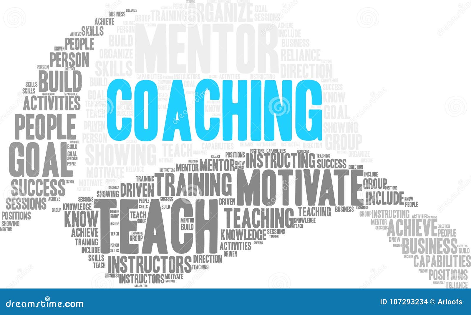 Coaching Word Cloud stock illustration. Illustration of coaching