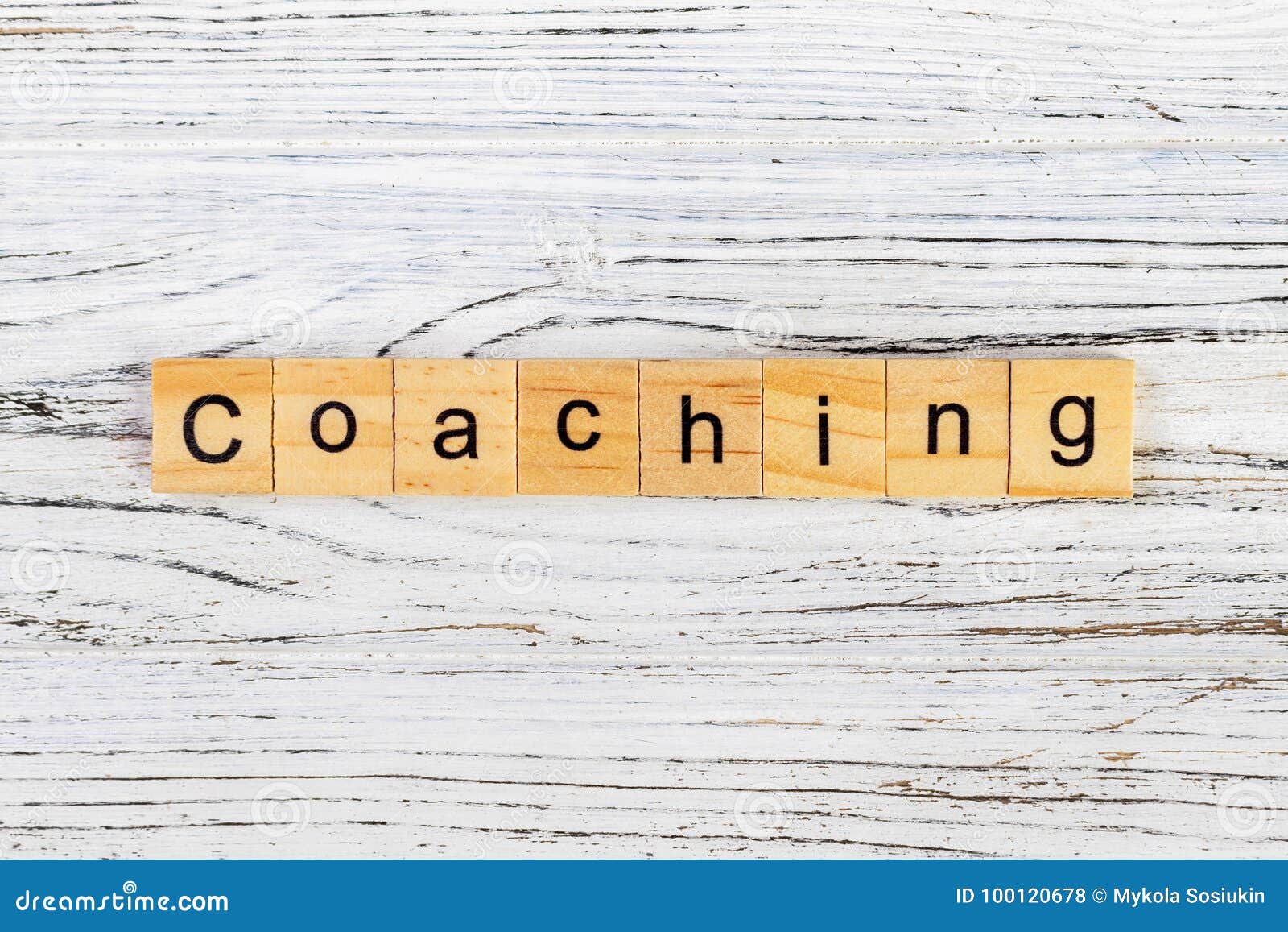Coaching Word Made with Wooden Blocks Concept Stock Photo Image of