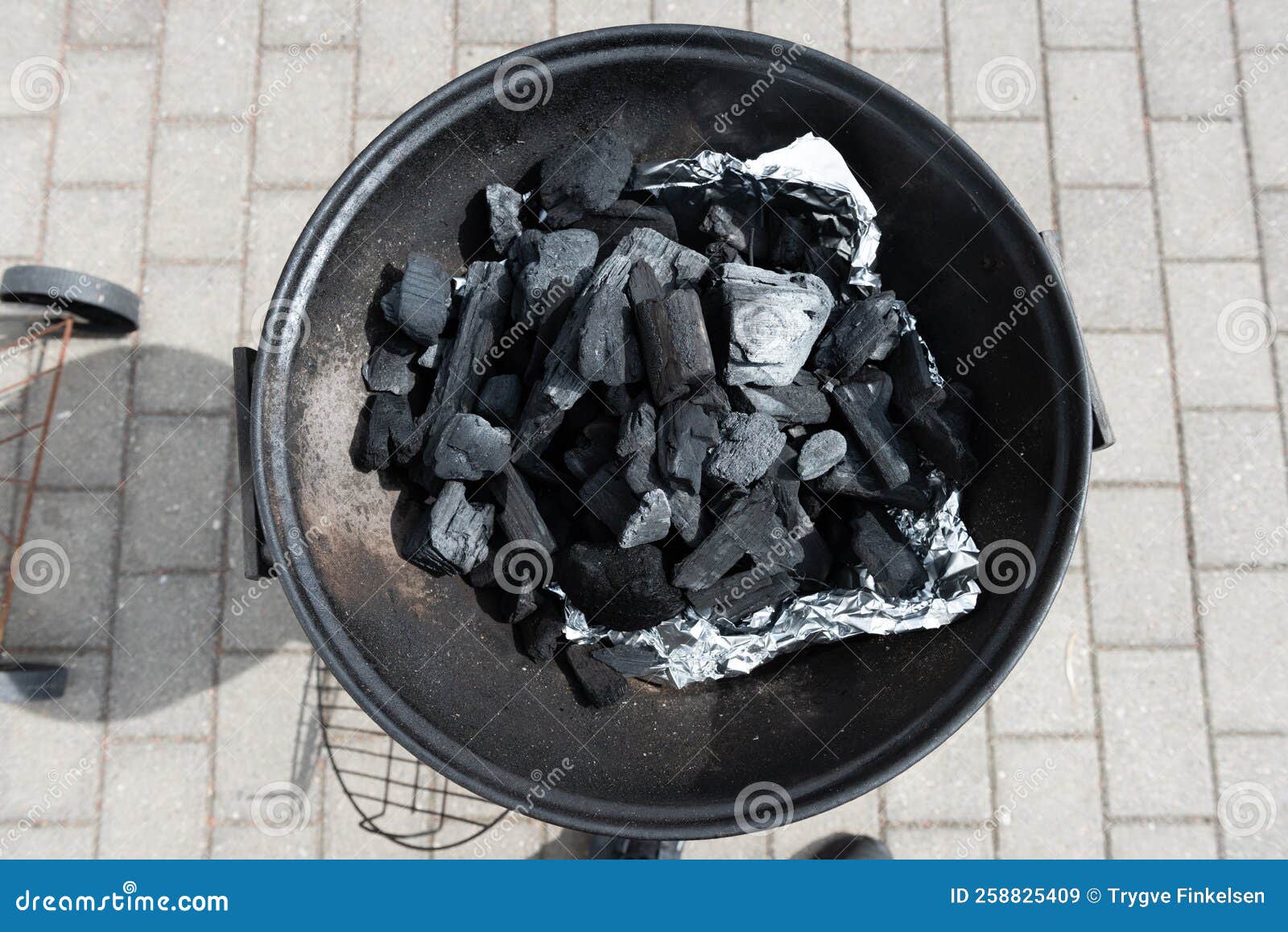 Coal on a Barbeque Ready To Be Lit.. Stock Image Image of steak, beef