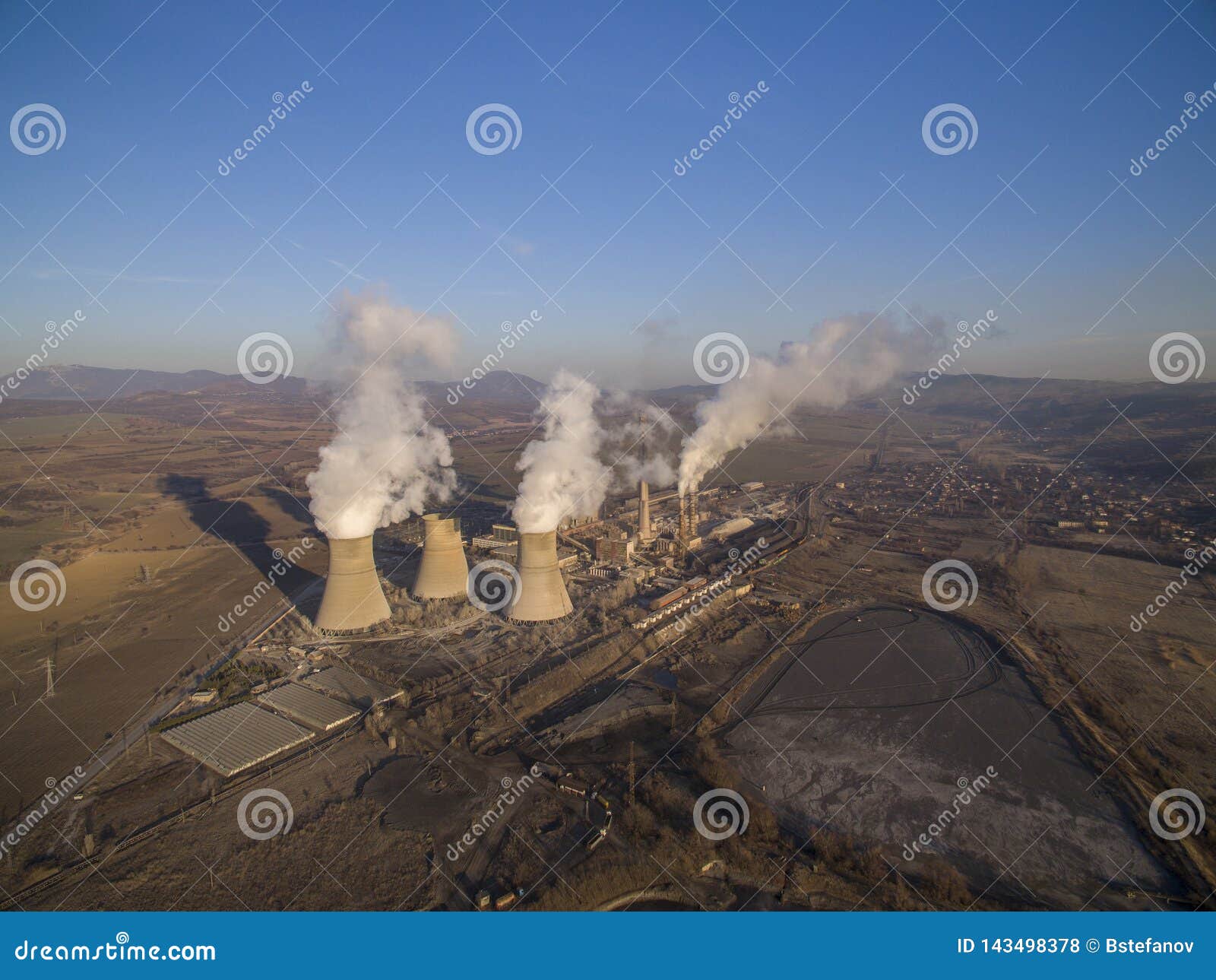 Coal-fired power plant stock photo. Image of power, energy - 143498378