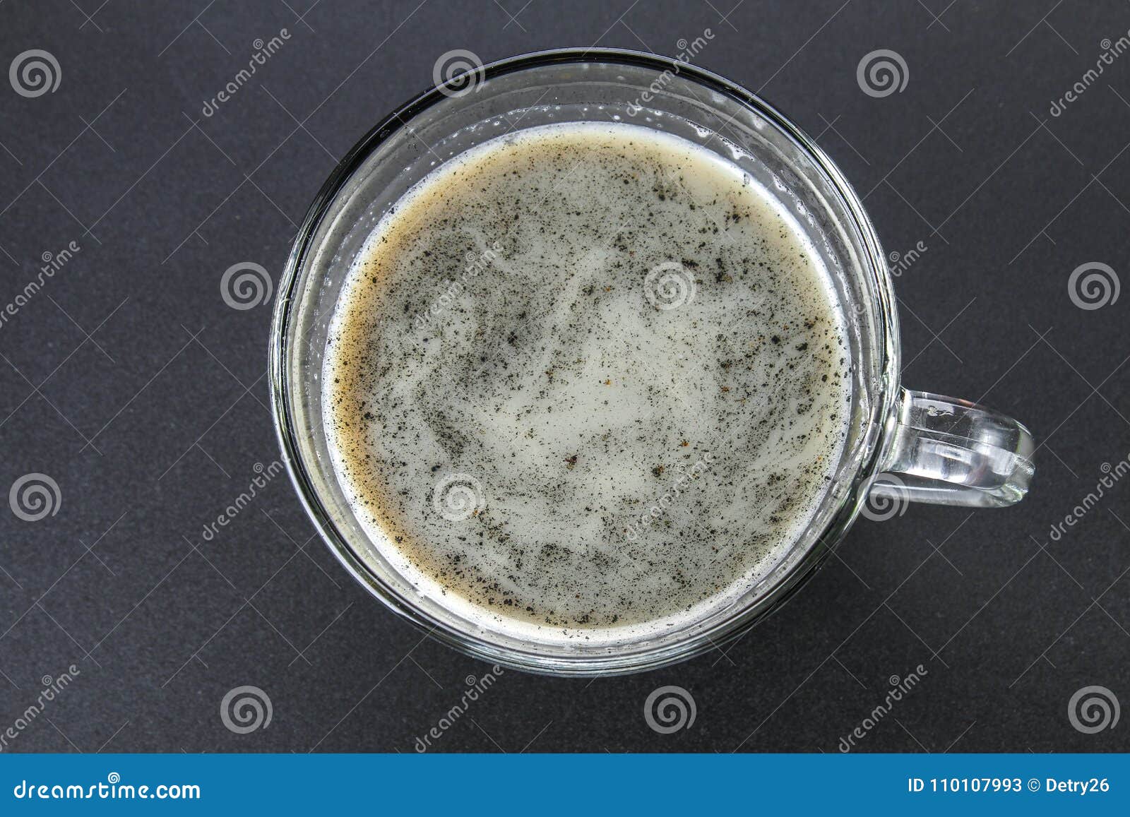 Coal Latte. Black Cappuccino. Black Coffee with Activated Carbon. Stock Image Image of diet