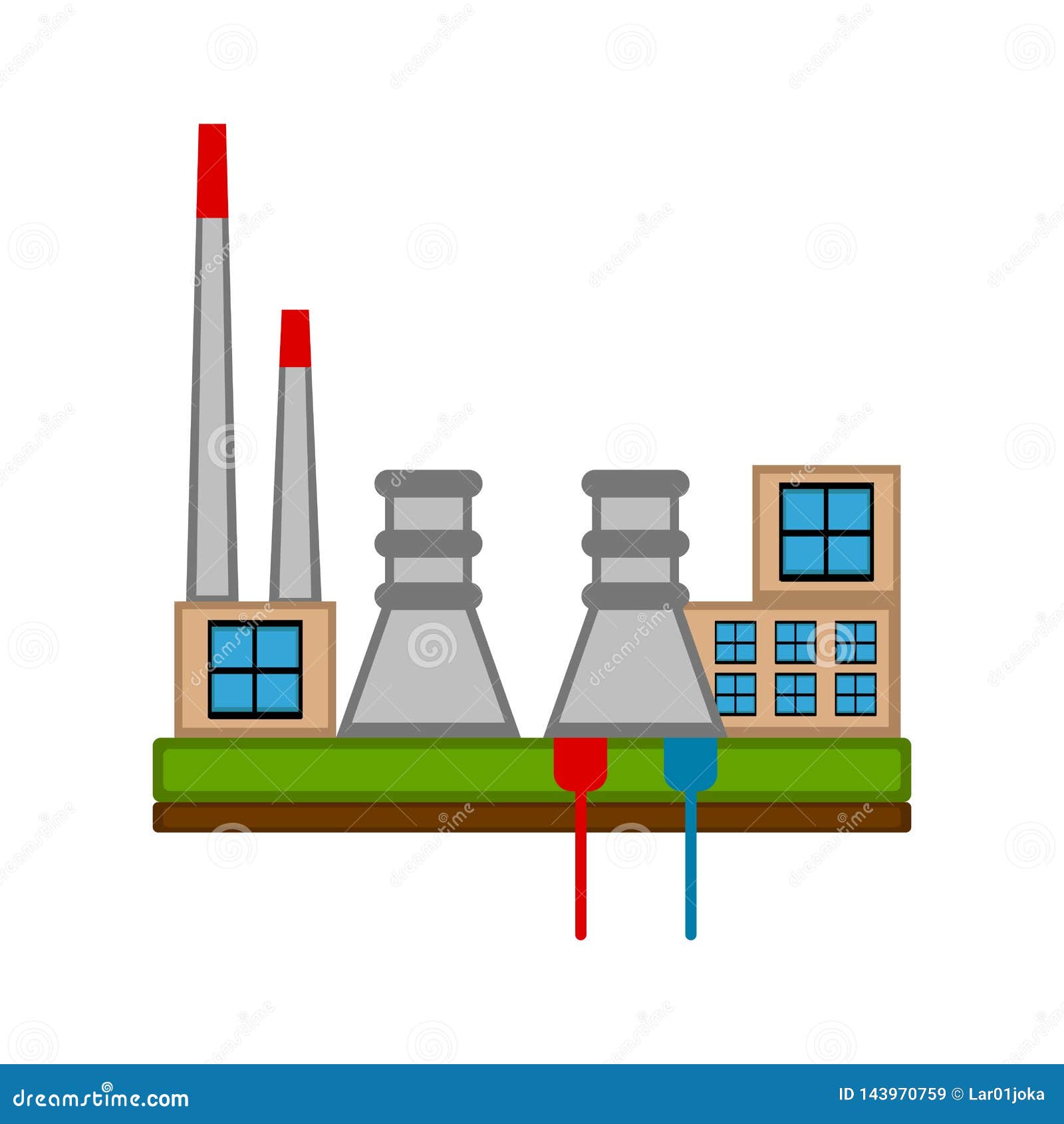 Coal power plant stock vector. Illustration of fuel - 143970759