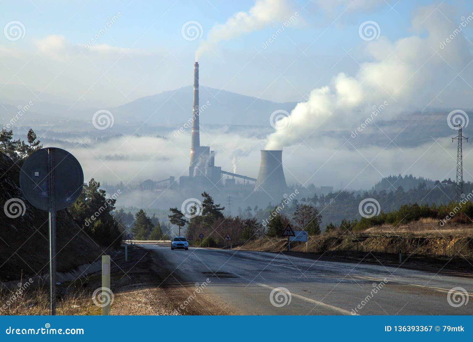 Coal Thermal Power Plant Air Pollution Stock Image - Image of landscape