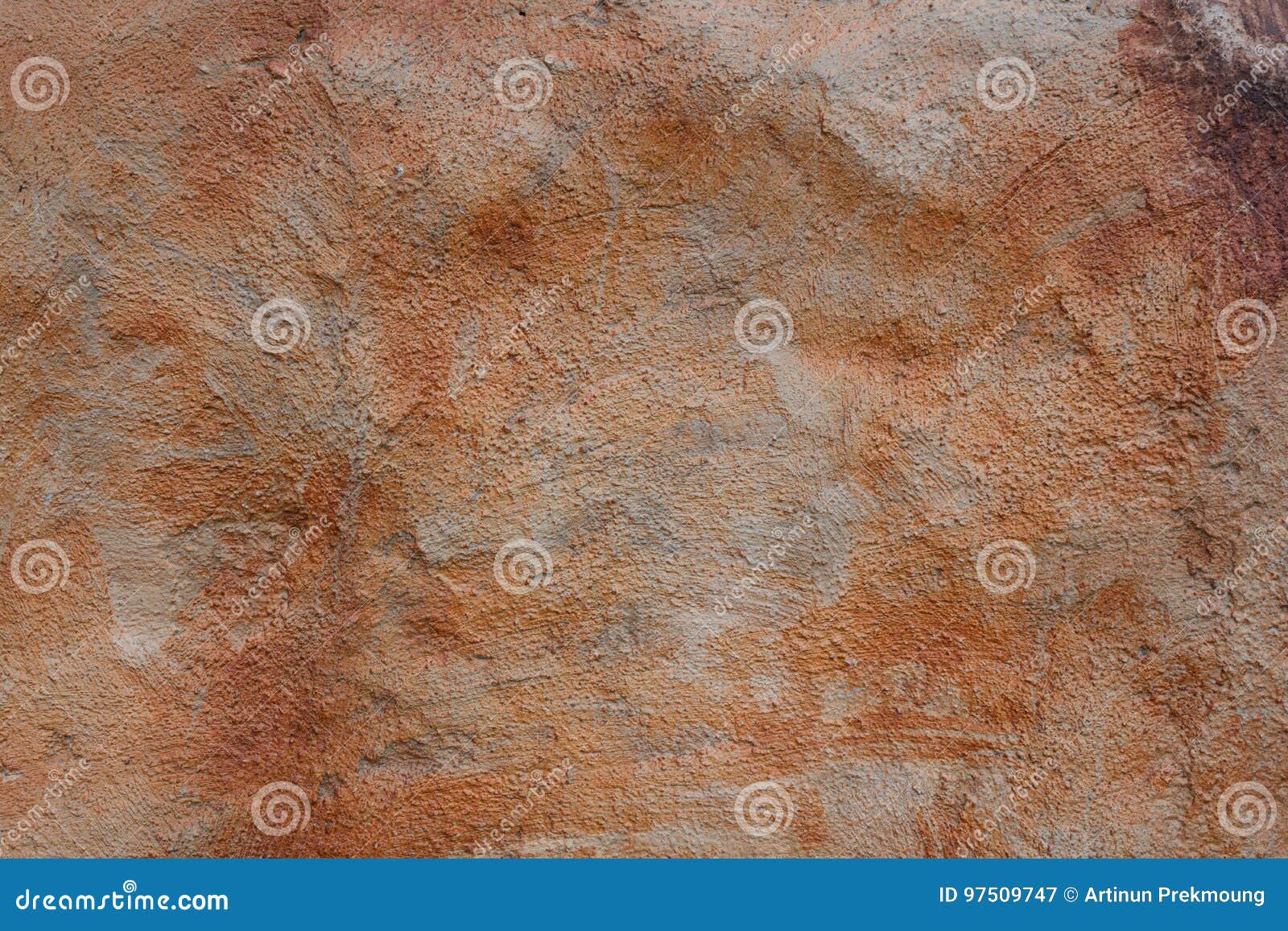 Coarse Cement Surface with Orange Stains Texture Stock Image Image of