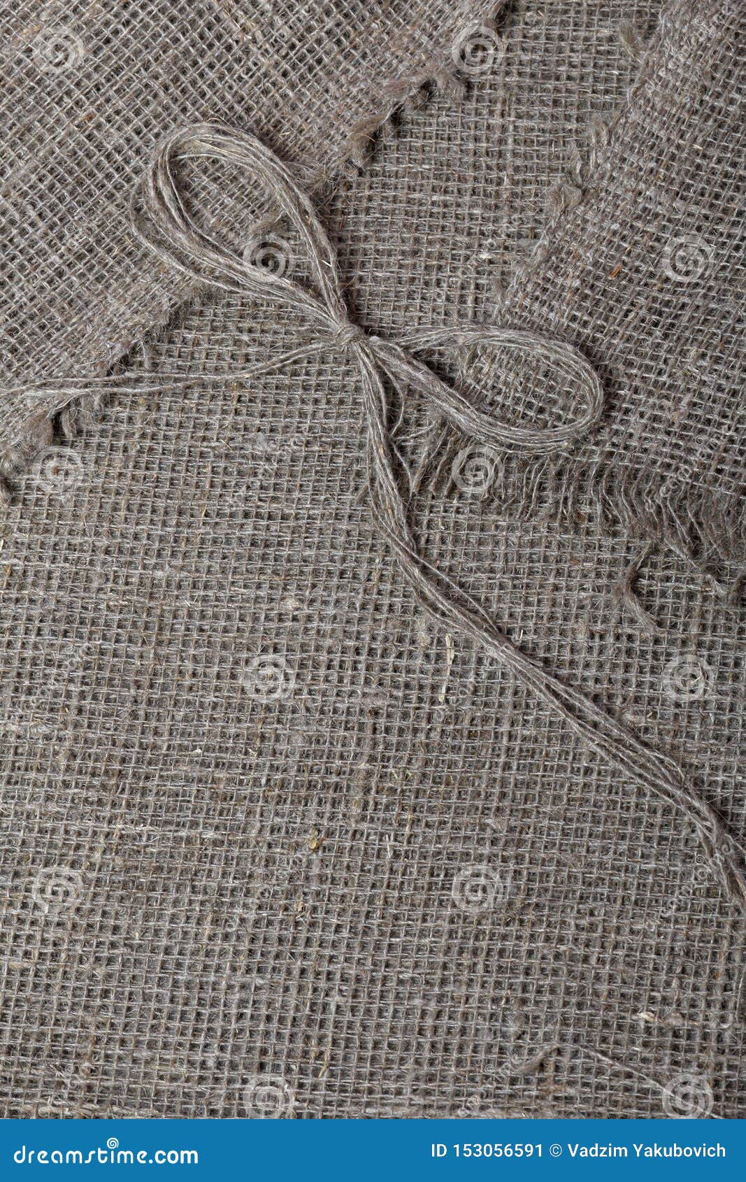 Coarse Linen Fabric. on it Lies a Bow of Linen Thread Stock Image ...
