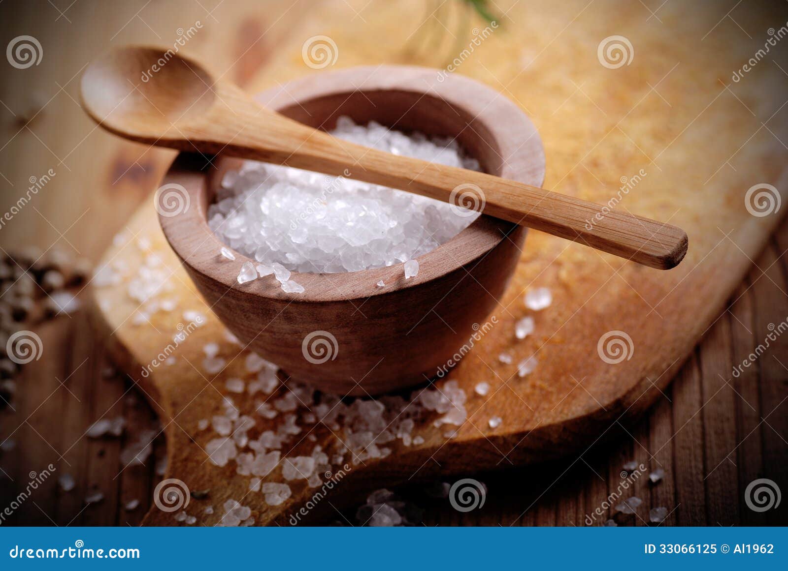Coarse salt stock image. Image of spoon, food, bowl, natural 33066125