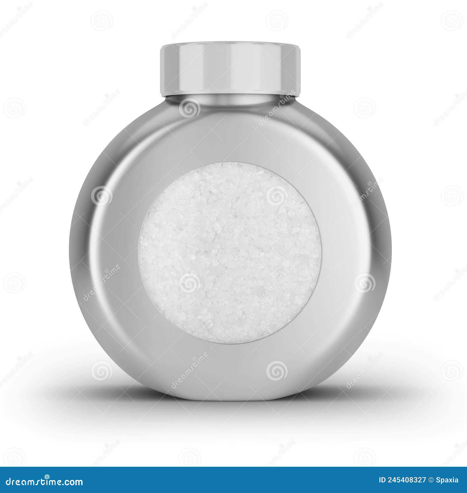 Coarse Sea Salt in a Container Isolated on White Stock Image Image of