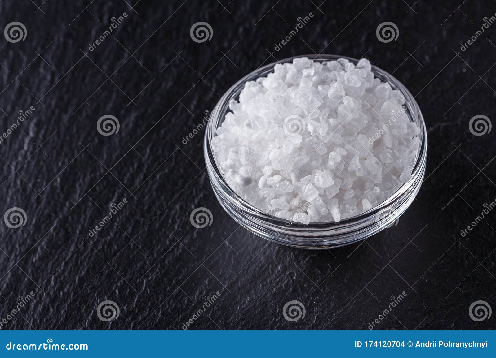 Coarse Sea Salt on a Dark Stone Background Stock Photo Image of dark