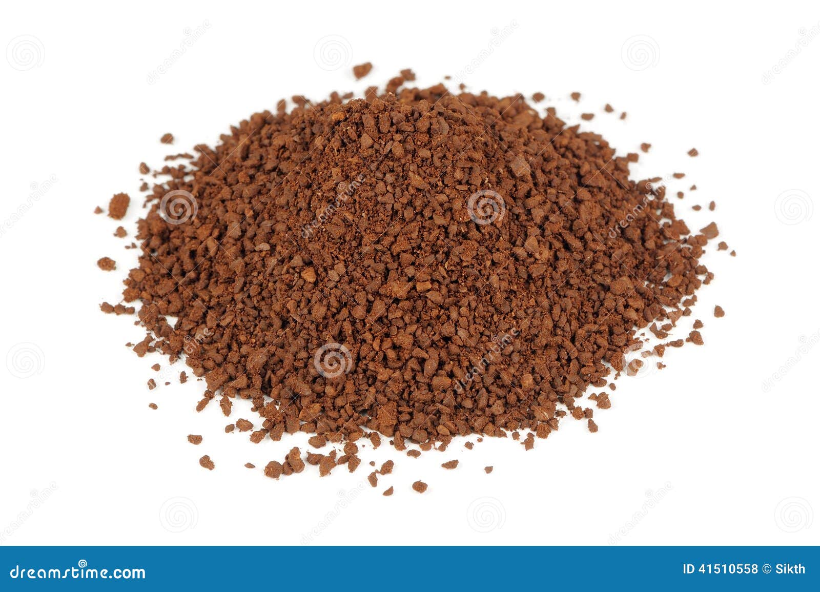 Coarsely Ground Coffee Isolated on White Background Stock Photo Image