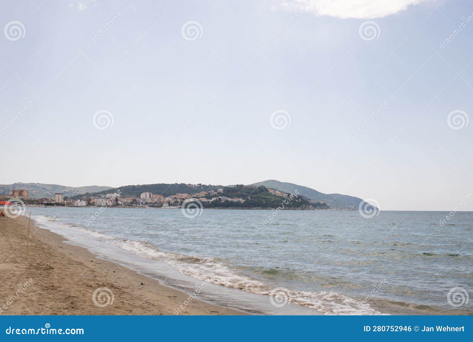 Coast and Beach, on the Mediterranean. Coastal Strip by the Sea. Polla ...