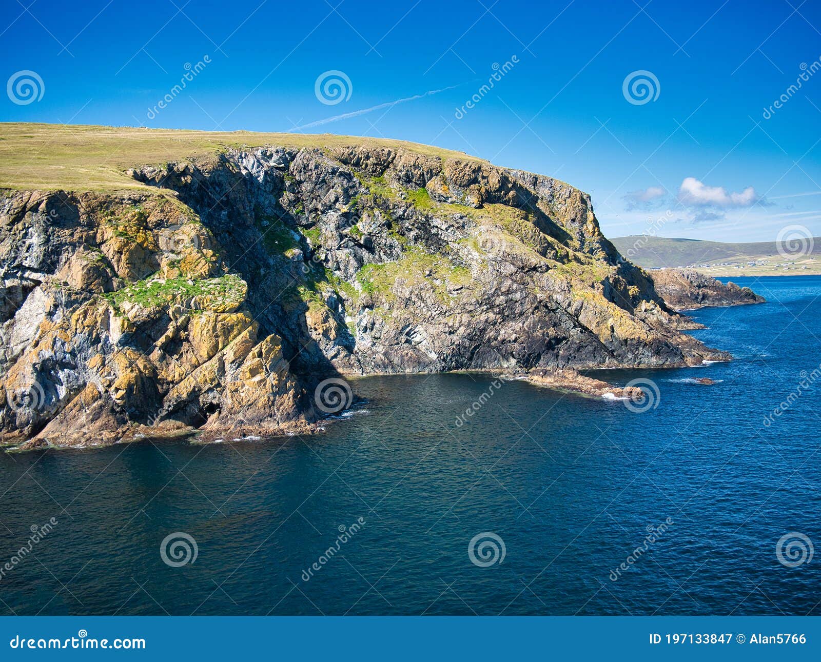 coast cliffs at the keen of hamar on the island of unst in shetland, uk.