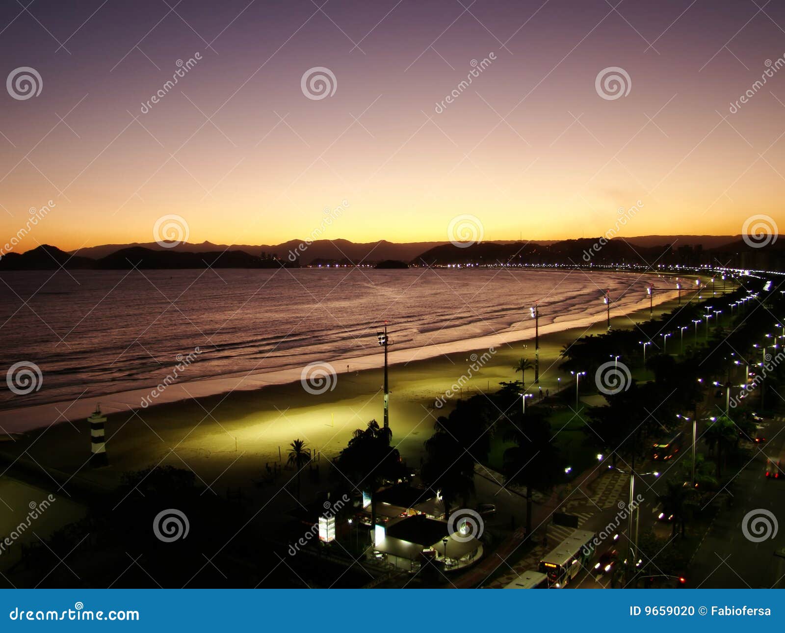 coast view of the city of santos in brazil