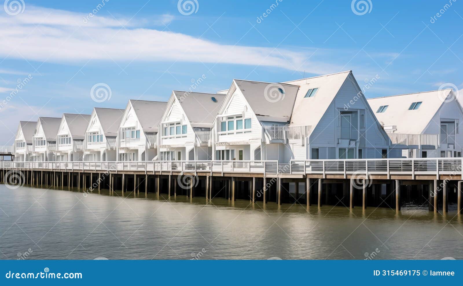 coastal architecture unique buildings blend with maritime surroundings.ai generated