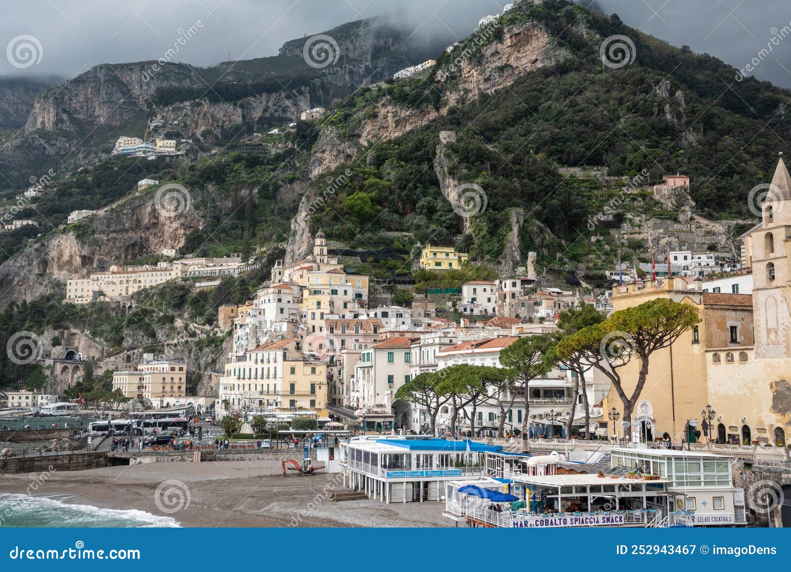 Coastal Cityscape of the City of Amalfi in Italy Stock Image - Image of ...