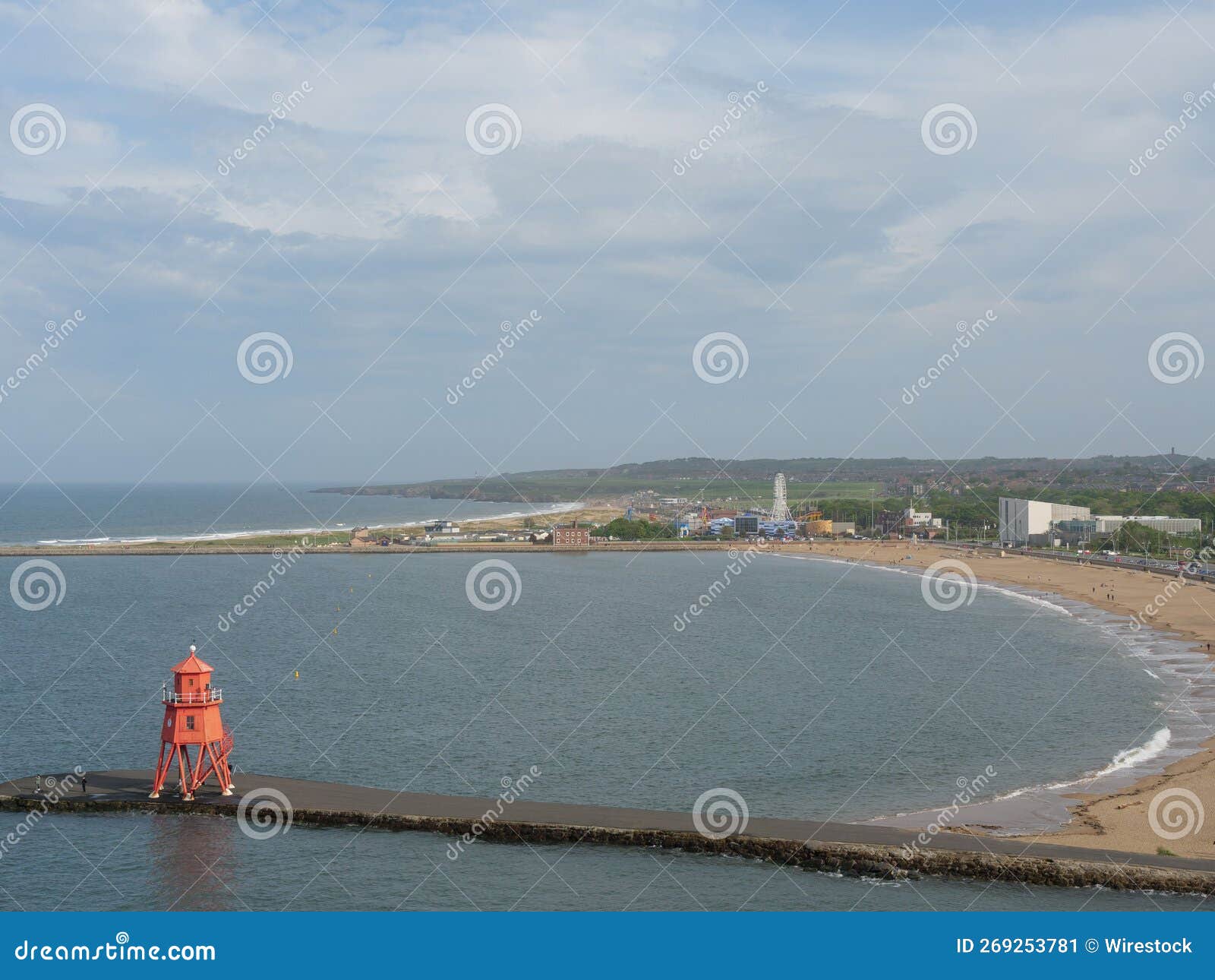 Coastal Landscape in Newcastle, England Stock Image Image of village