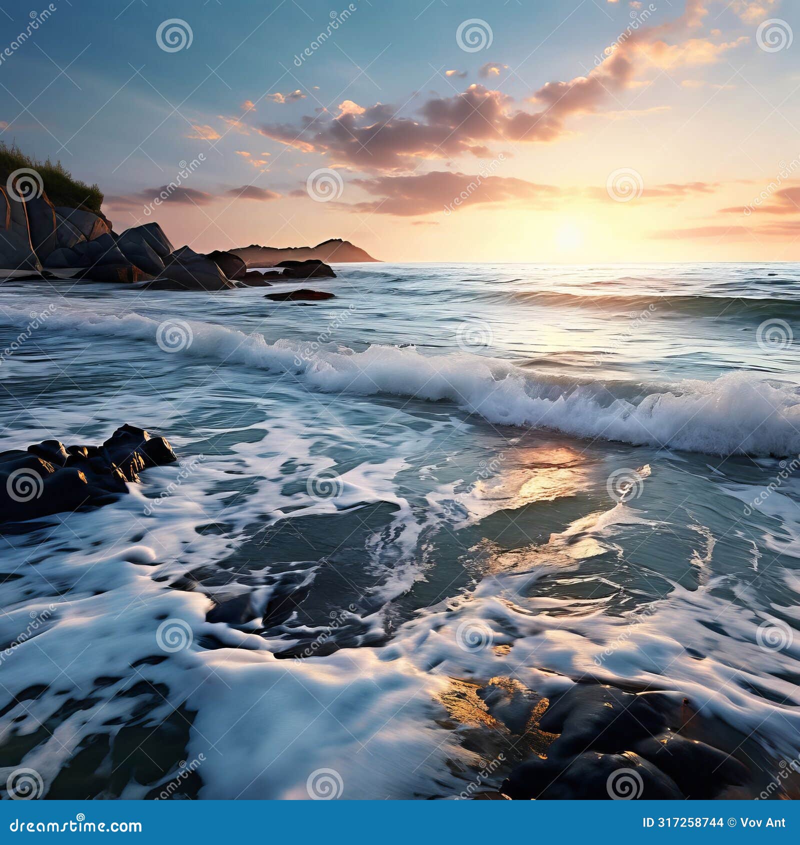 coastal scene with waves gently lapping at the shore k uhd ver