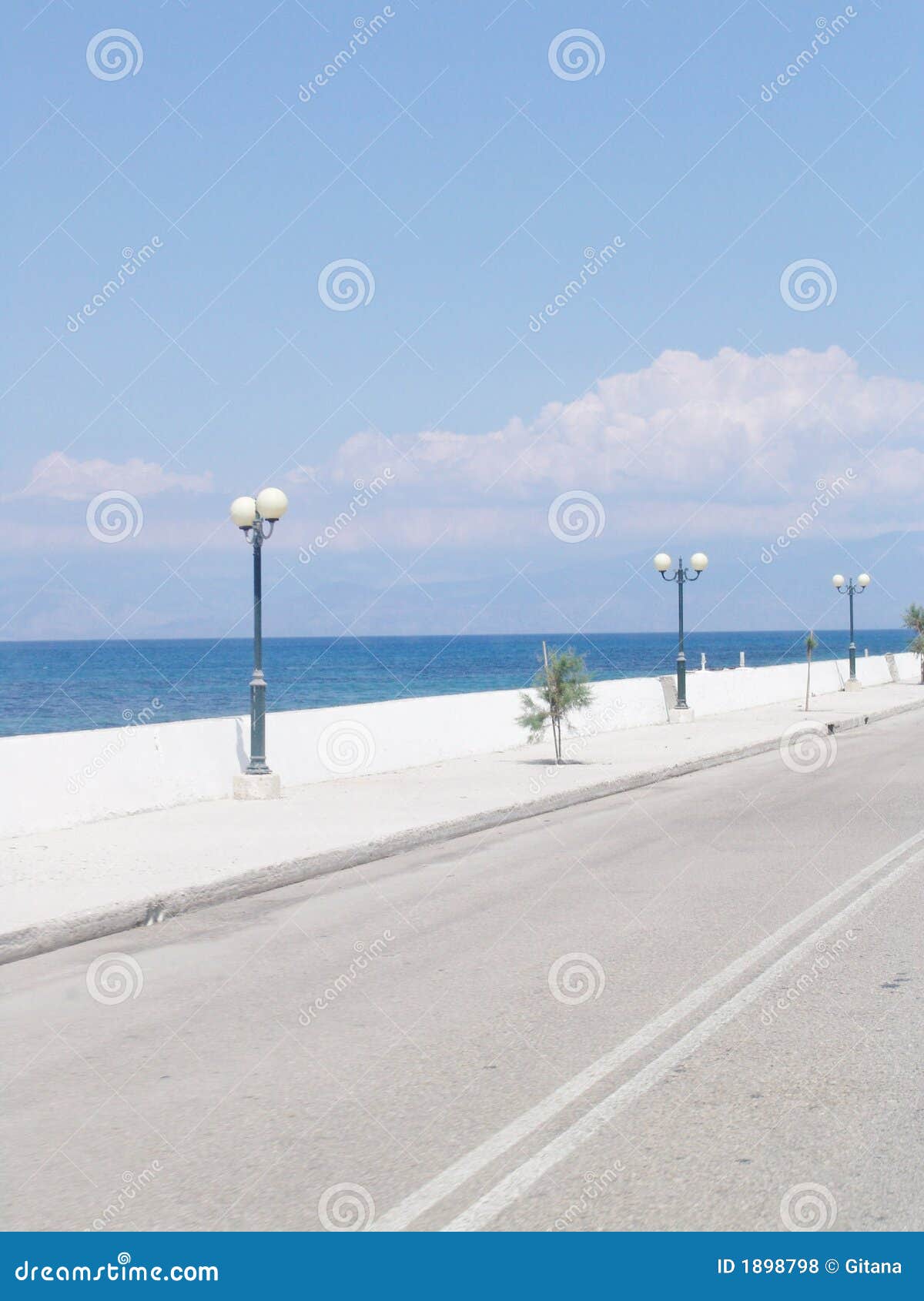 Coastal Street stock photo. Image of lights, streetlights 1898798