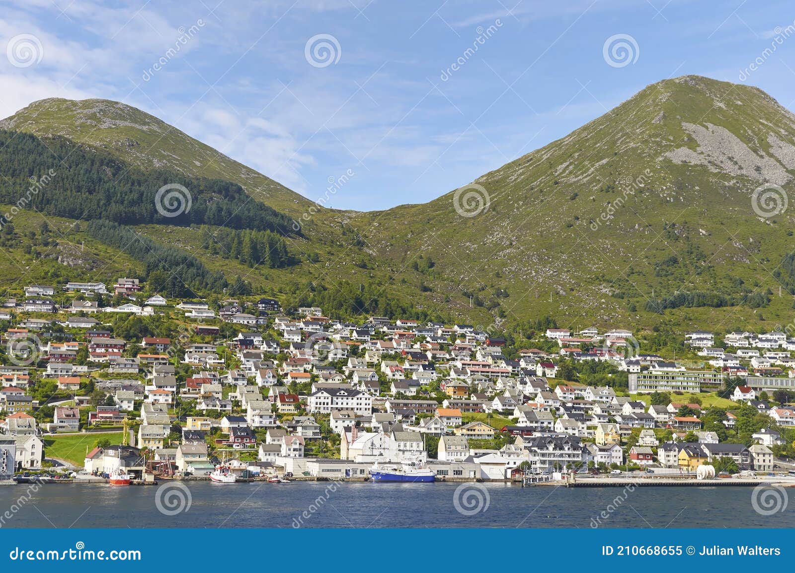 the coastal town of maloy on the island of maloya on norways mountainous west coast