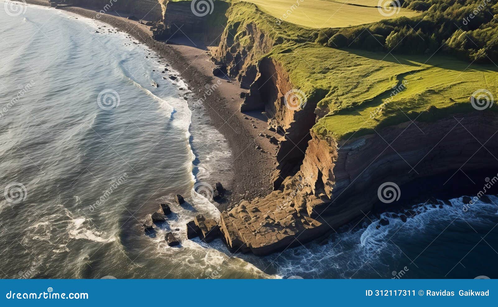 coastline altered by coastal erosion