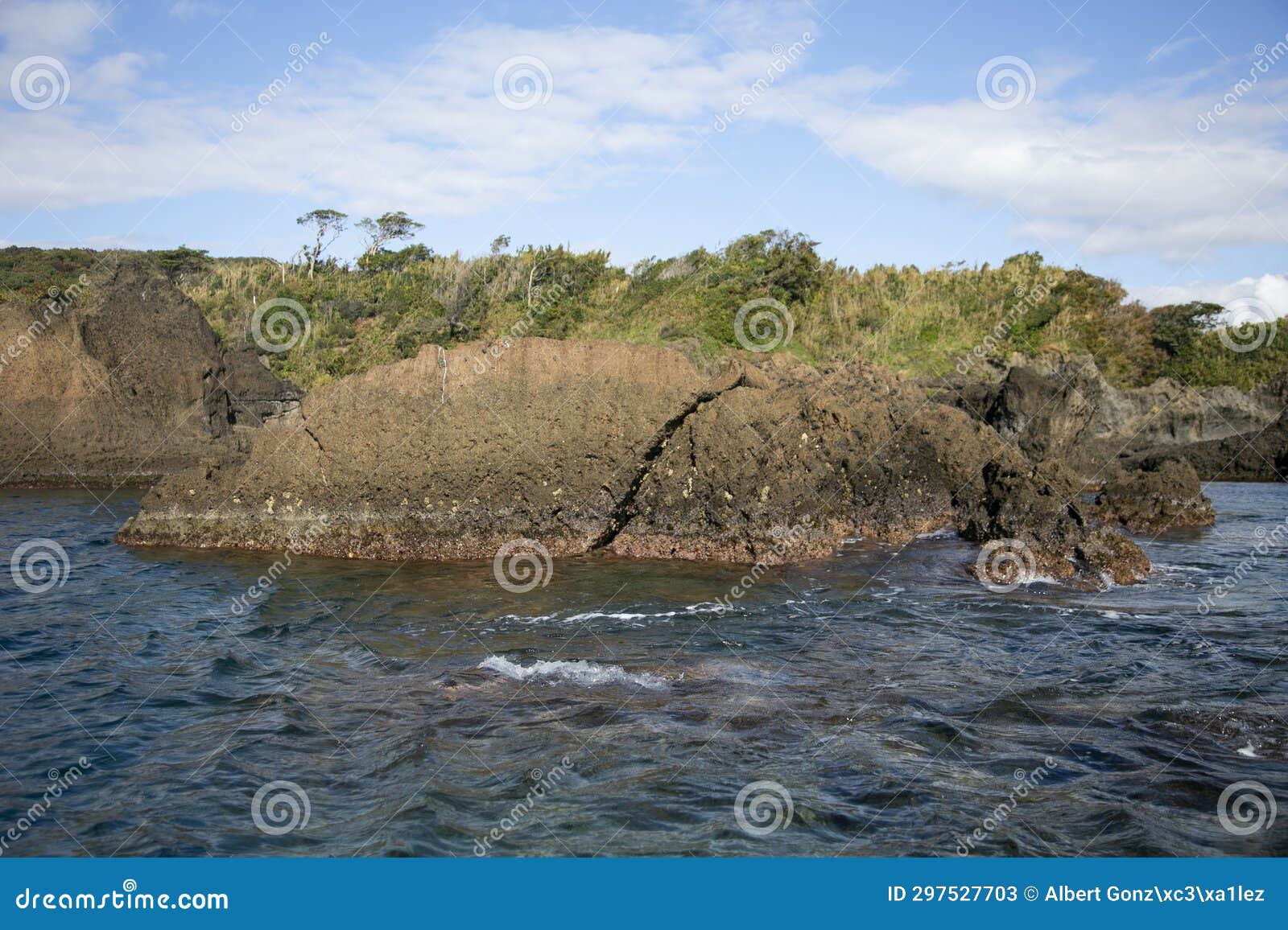 coastline formed by volcanic activity in ogi coast in sado island, niigata prefecture, japan.