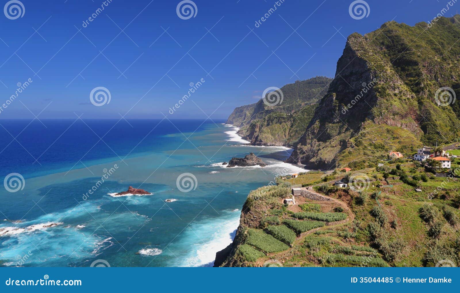 coastline near santana madeira, portugal